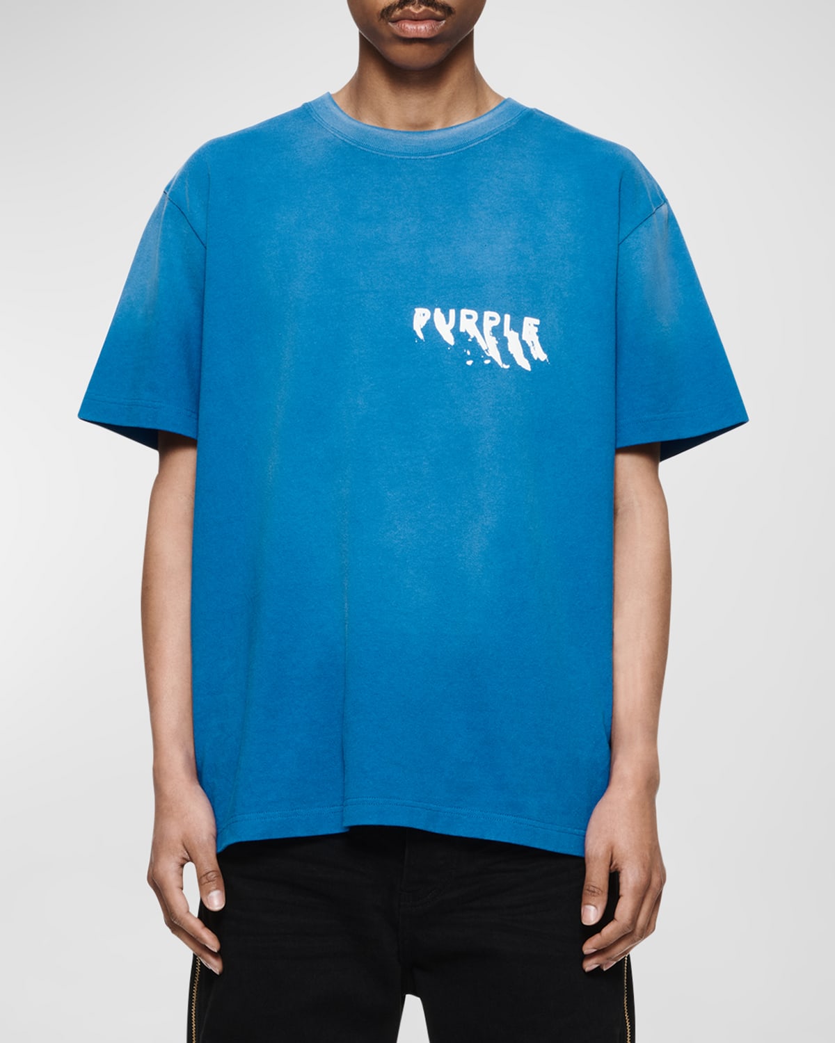 PURPLE Men's Heavy Jersey Logo T-Shirt | Neiman Marcus