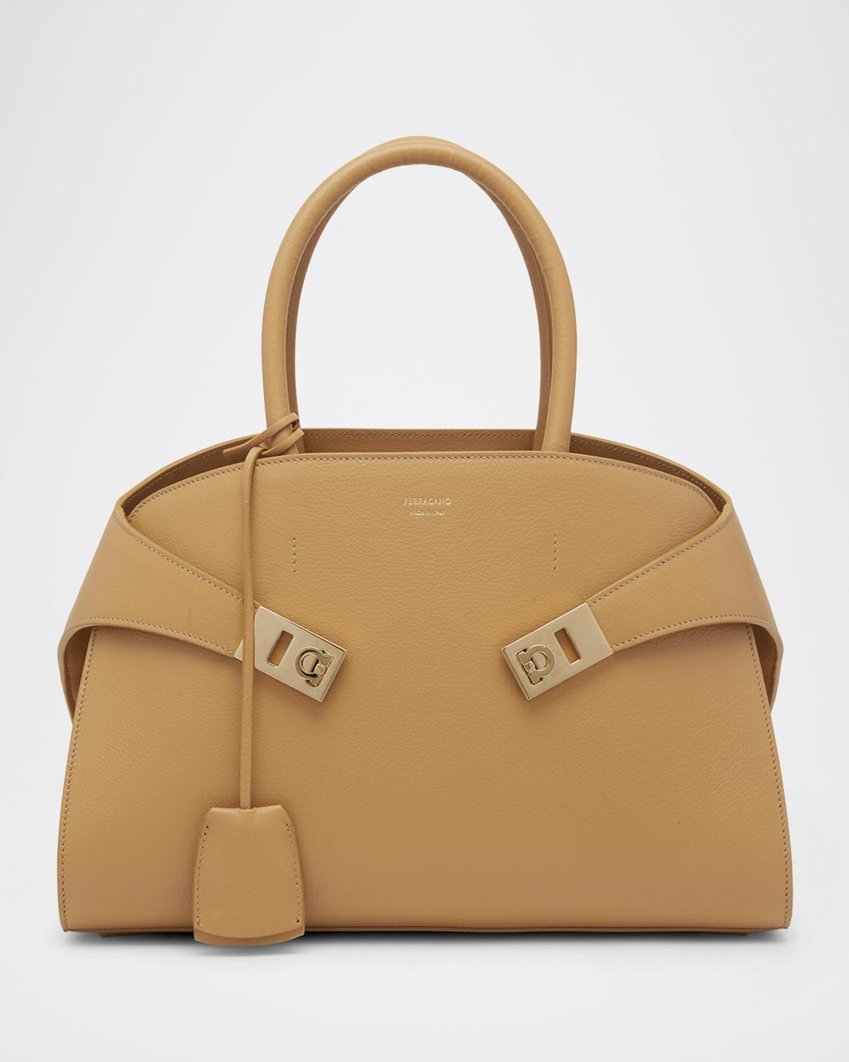 Ferragamo Hug Gancini Medium Leather TopHandle Bag Neiman Marcus