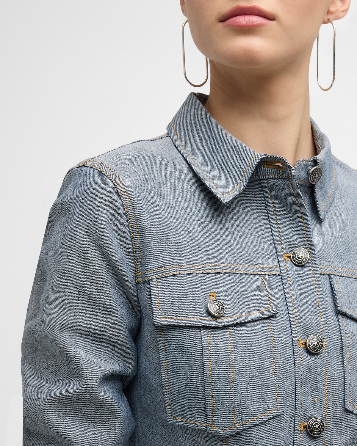  Other Stories cotton belted denim mini dress in blue