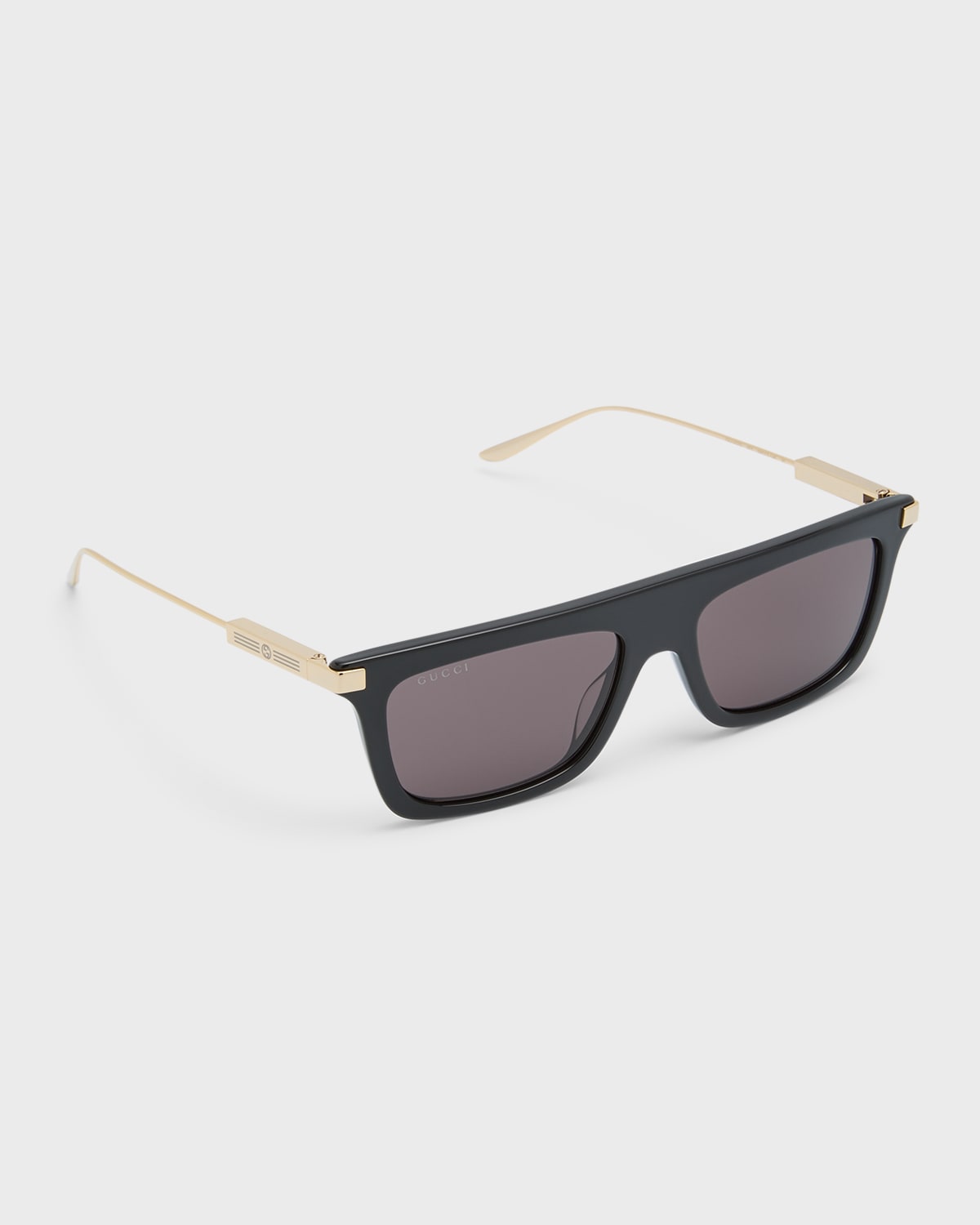 Gucci Men's GG1461Sm Acetate Rectangle Sunglasses with Crystals