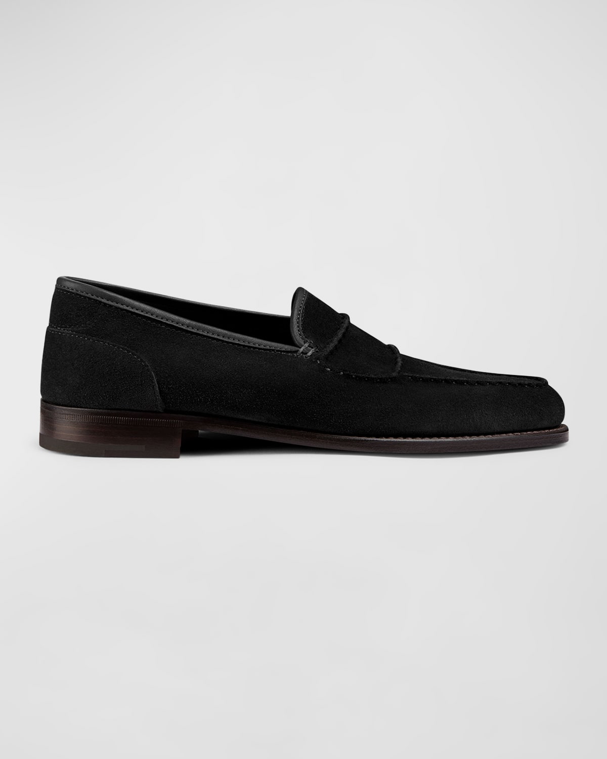 John Lobb Men's Soft Suede Penny Loafers | Neiman Marcus