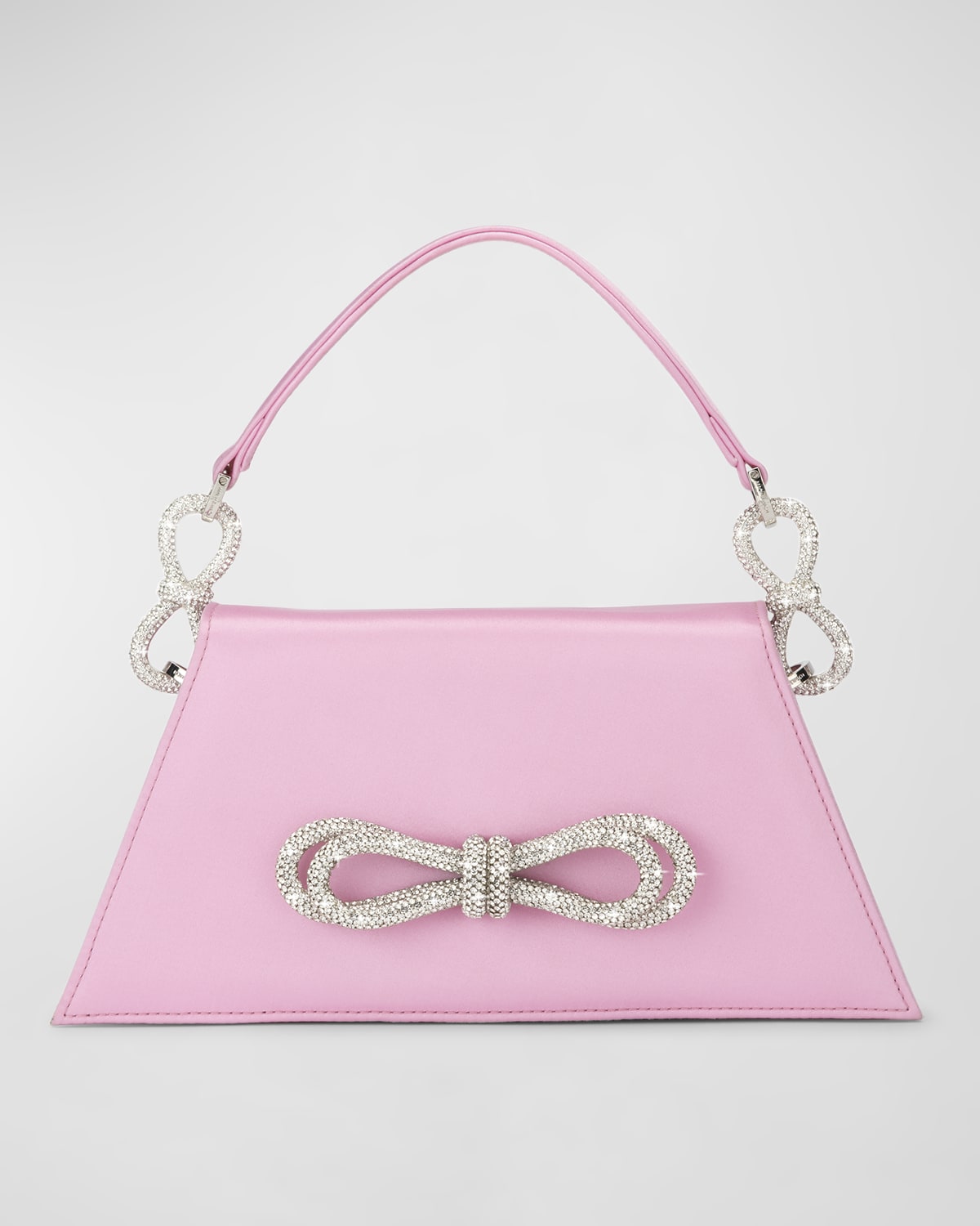 MACH & MACH Small Embellished Bow Satin Top-Handle Bag | Neiman Marcus
