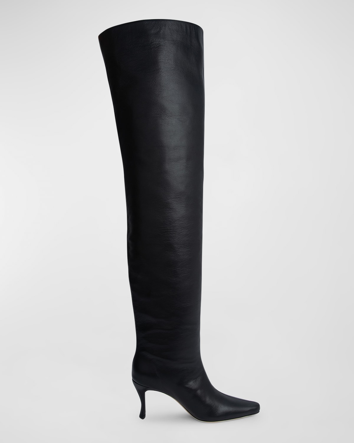 JW Anderson Leather Over-The-Knee Chain Boots | Neiman Marcus