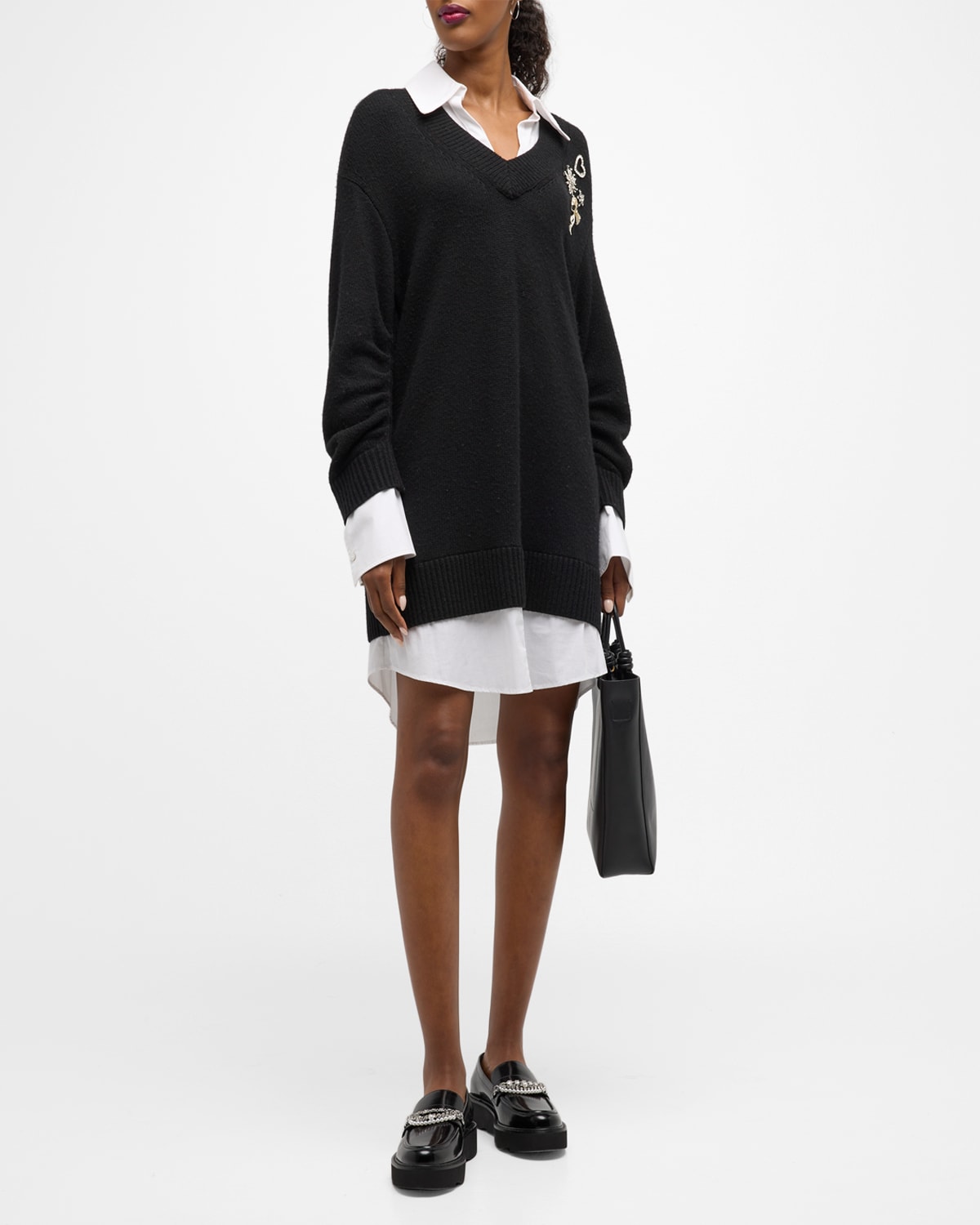 Cinq a Sept Loretta Jewel Embellished Combo Mini Dress | Neiman Marcus