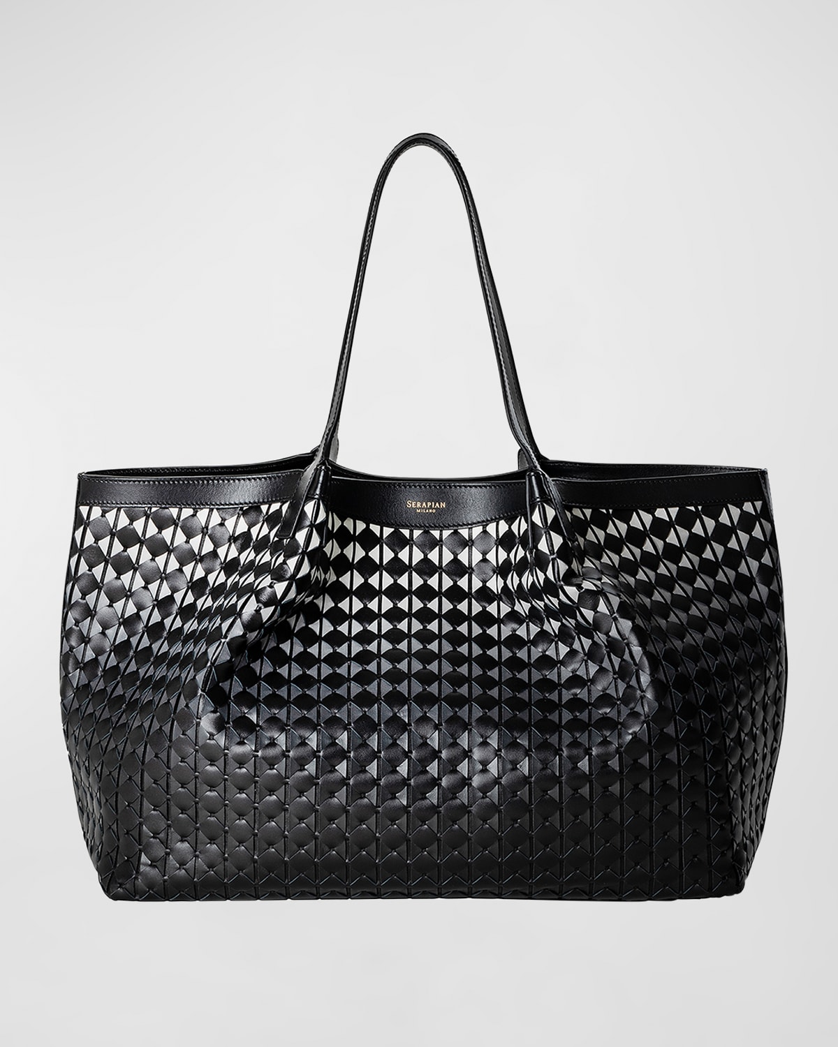 Mosaic Pattern Print Leather Tote Bag main image 1