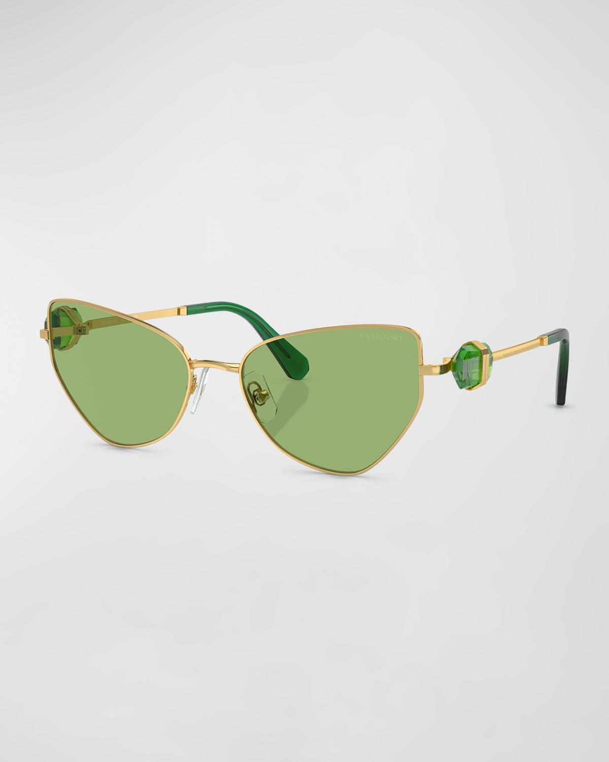 SWAROVSKI Full-Cut Crystal Metal Cat-Eye Sunglasses | Neiman Marcus