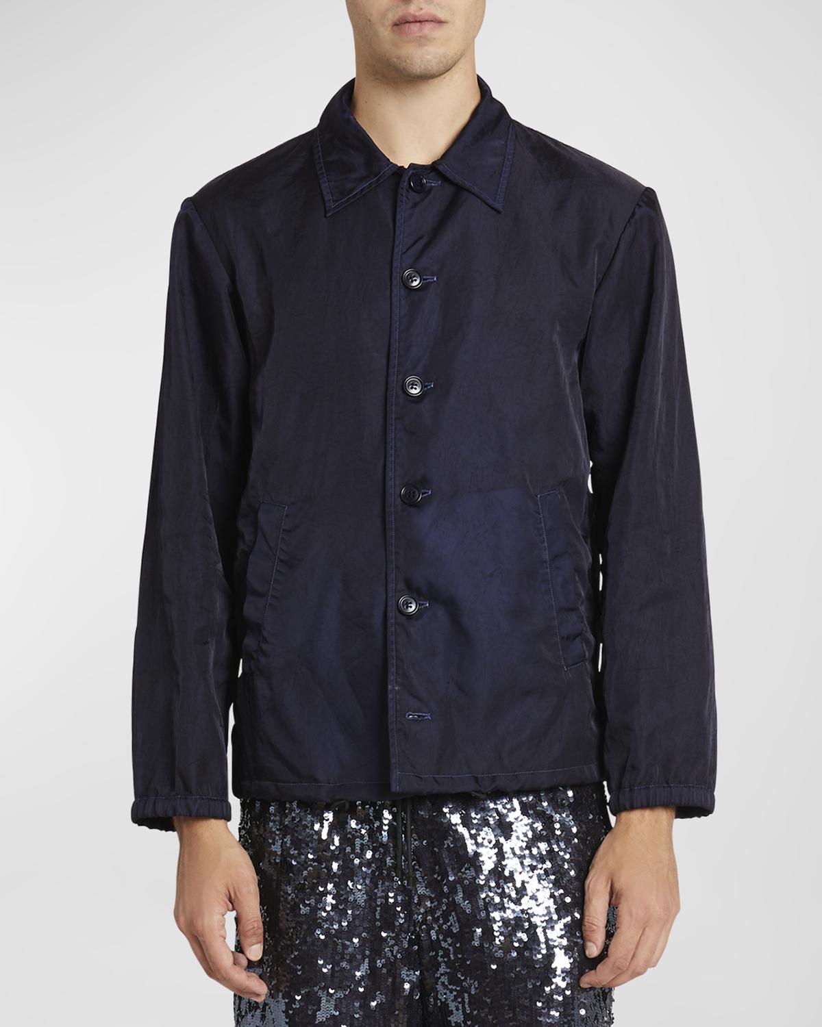 Dries Van Noten Men's Vorrie Nylon Gabardine Jacket | Neiman Marcus