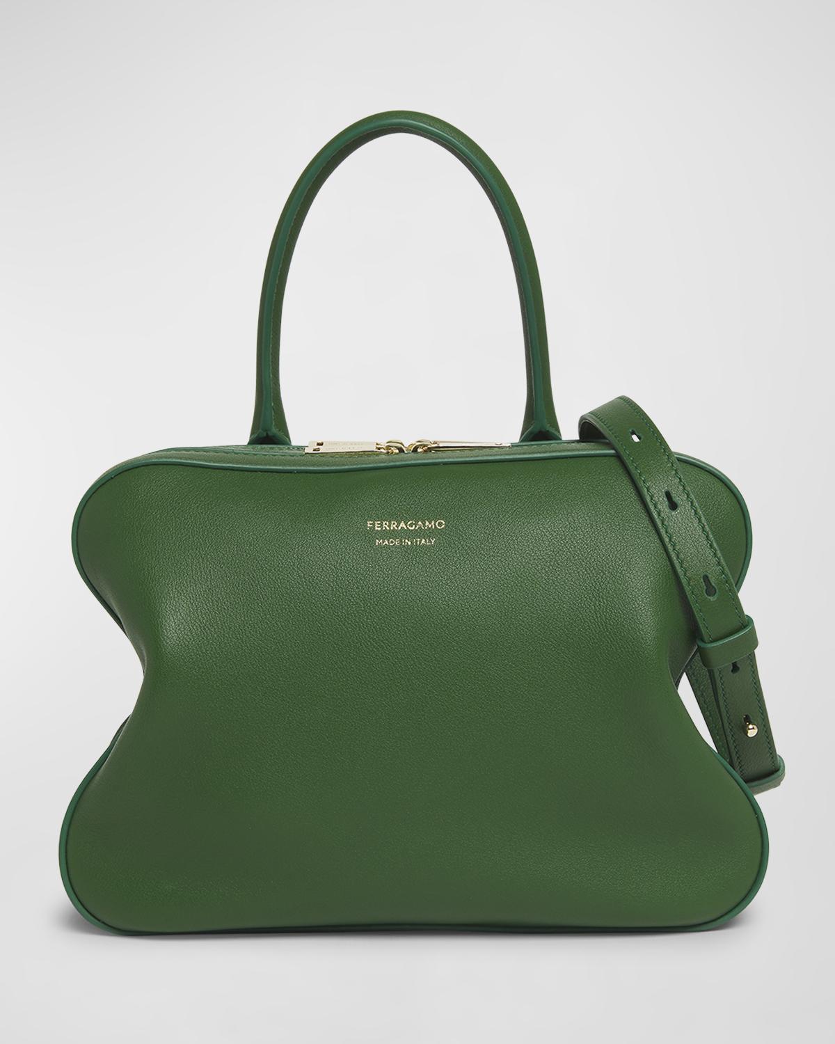 FERRAGAMO Star Triple Zip Leather Top-Handle Bag | Neiman Marcus