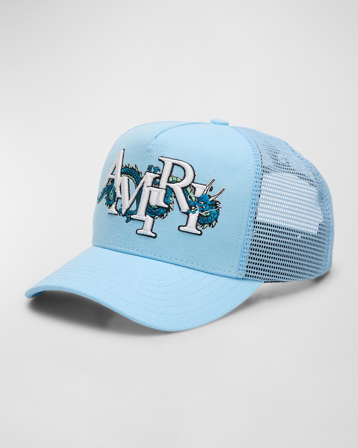 Amiri Men's Embroidered Dragon Logo Trucker Hat | Neiman Marcus