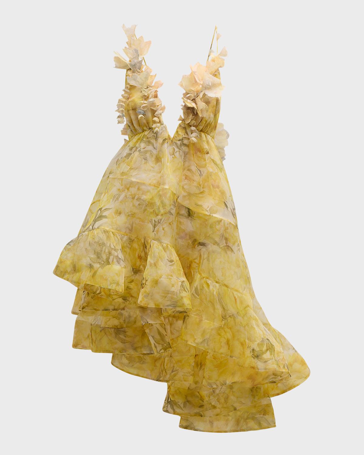 zimmermann harmony silk peony asymmetrical dress Satin Prom Dresses How to do bust Size:7 kids
