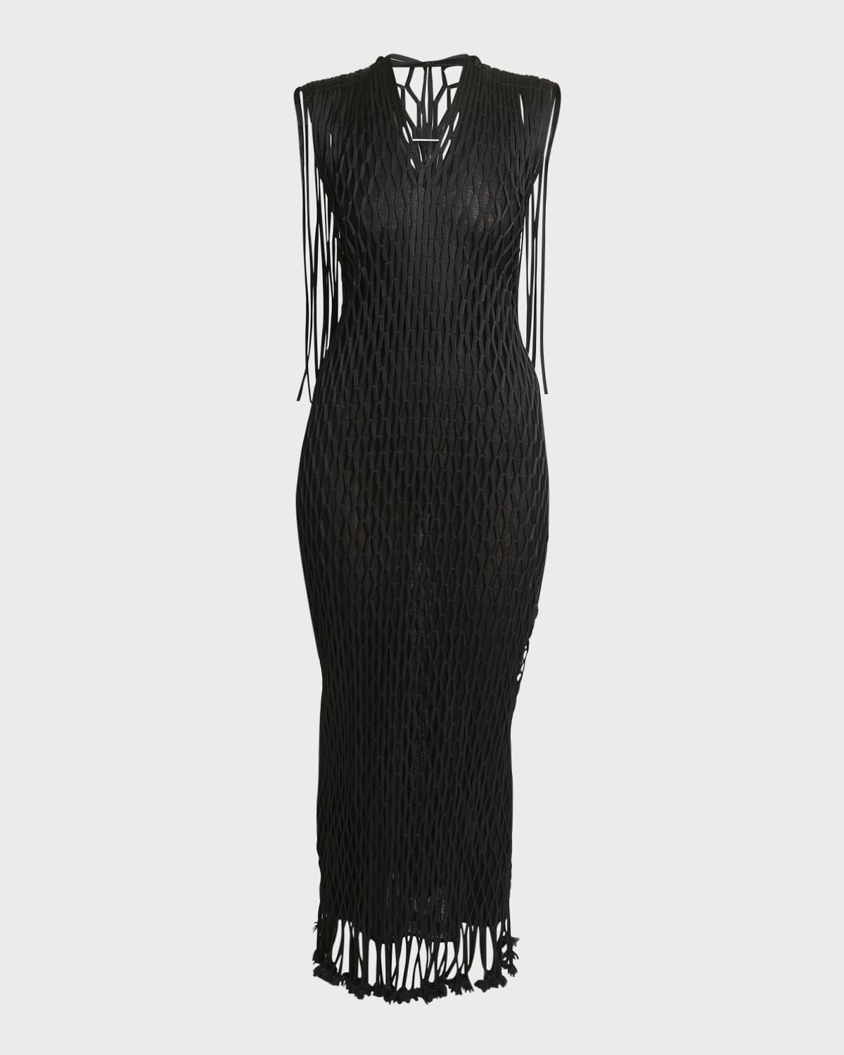 tauba satin ribbon body-con dress