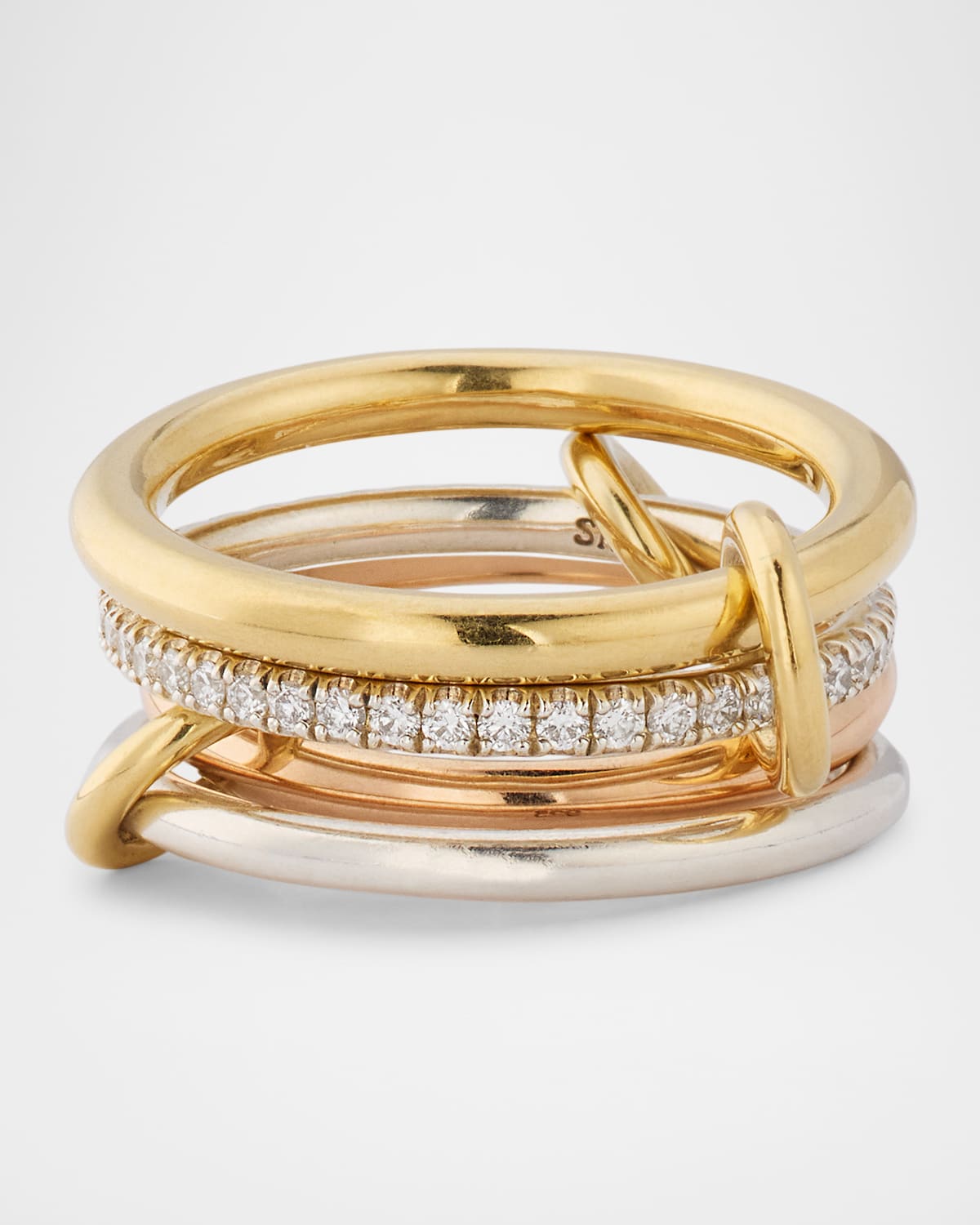 Spinelli Kilcollin Cancer Deux MX 4-Link Ring with Diamond Pave