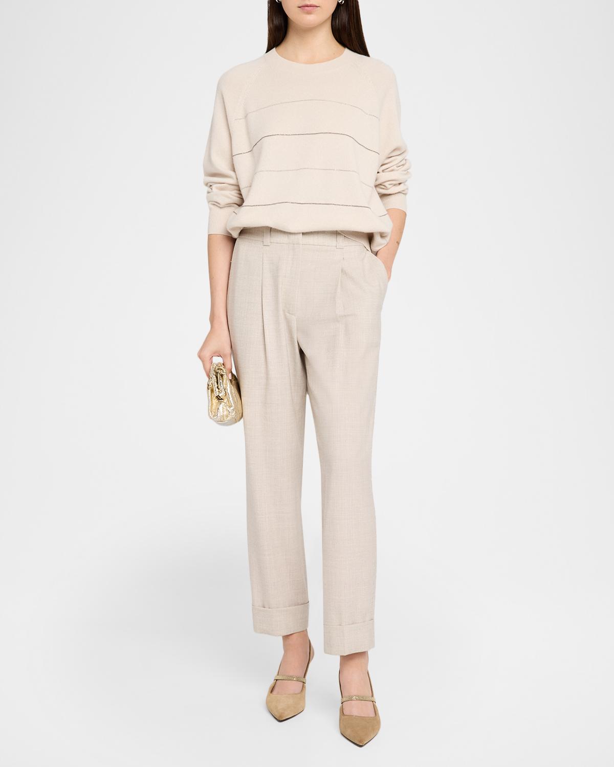 Pleated Tapered Ankle Pants - thumbnail 2
