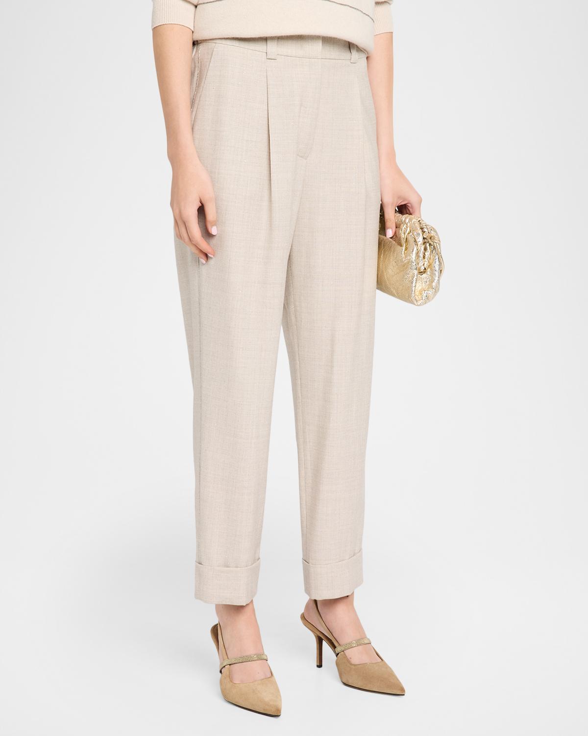 Pleated Tapered Ankle Pants - thumbnail 4