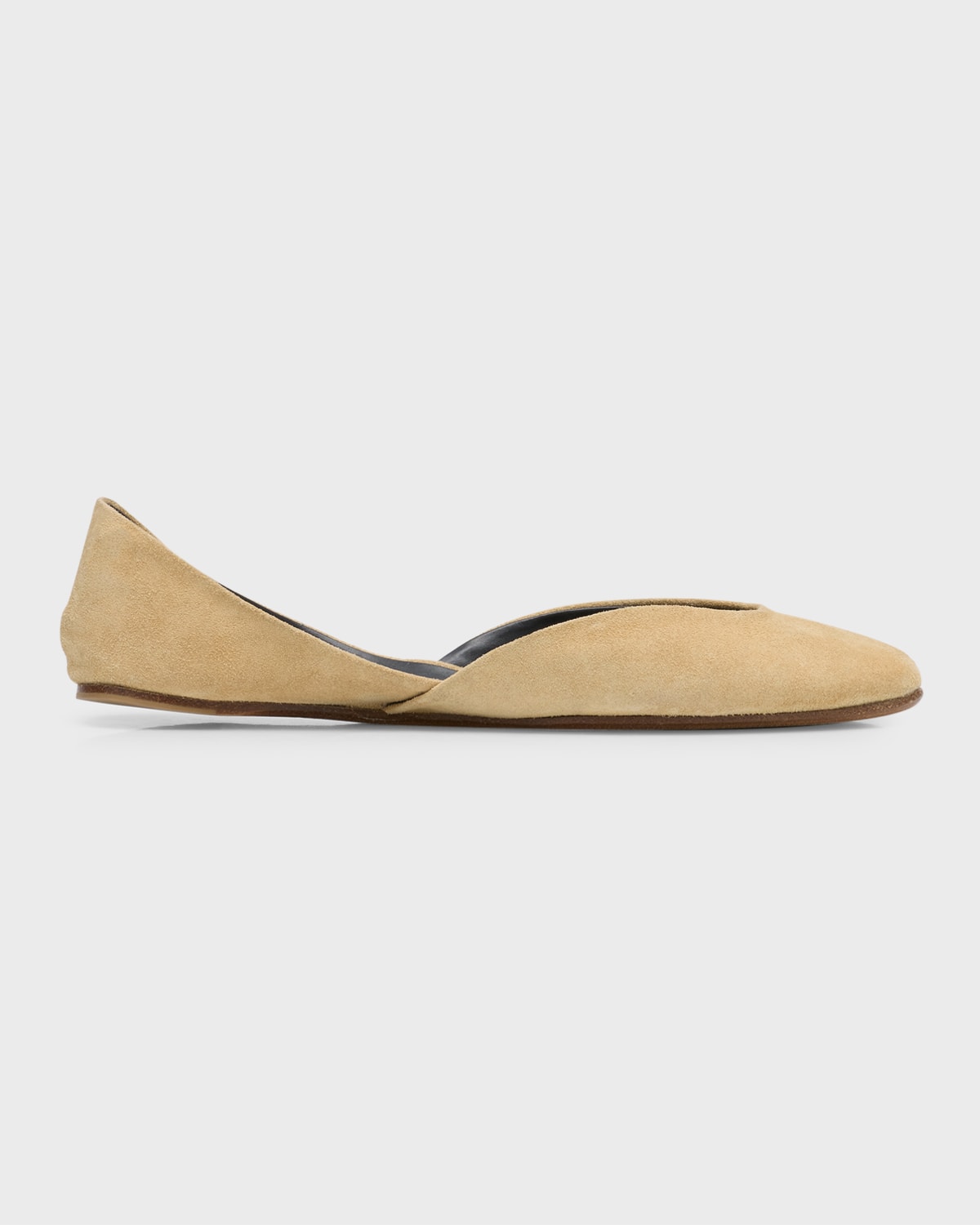THE ROW Gemma Suede D'Orsay Ballerina Flats | Neiman Marcus