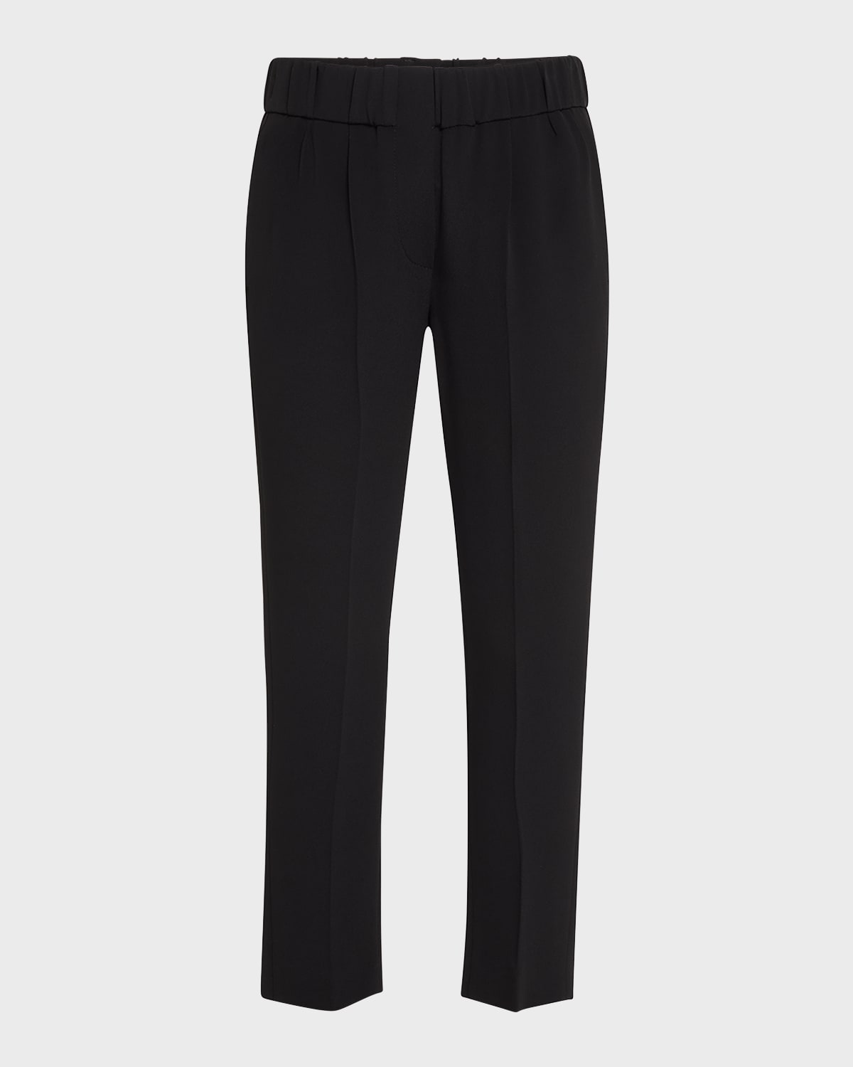 Brunello Cucinelli Silk Pull-On Cropped Pants | Neiman Marcus