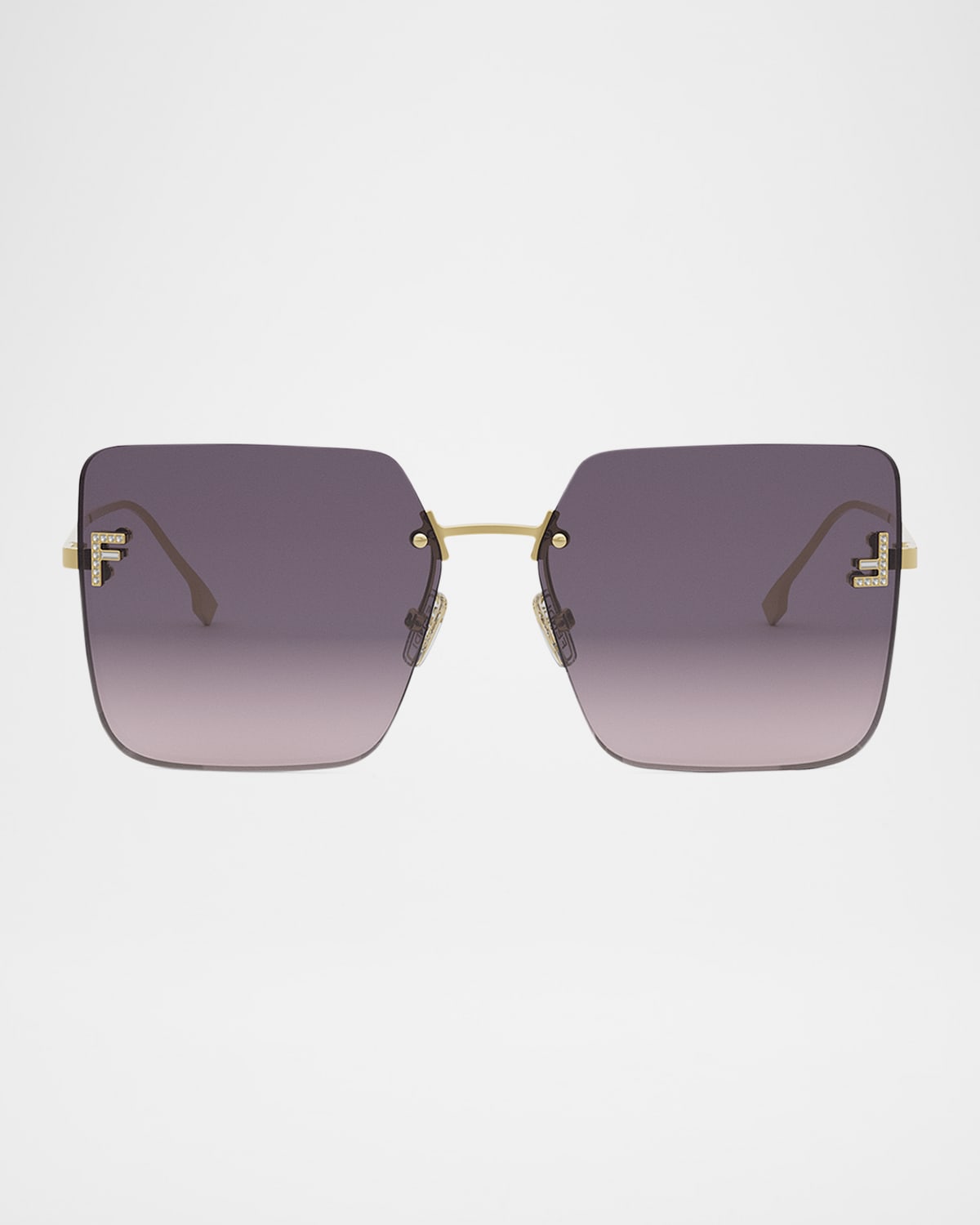 Fendi Oversized Rimless Square Metal & Nylon Sunglasses | Neiman