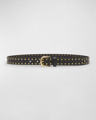 Isabel Marant スタッズ バックル ベルト 90CM ブラック Isabel Marant Zap Studded Leather Belt | Neiman Marcus