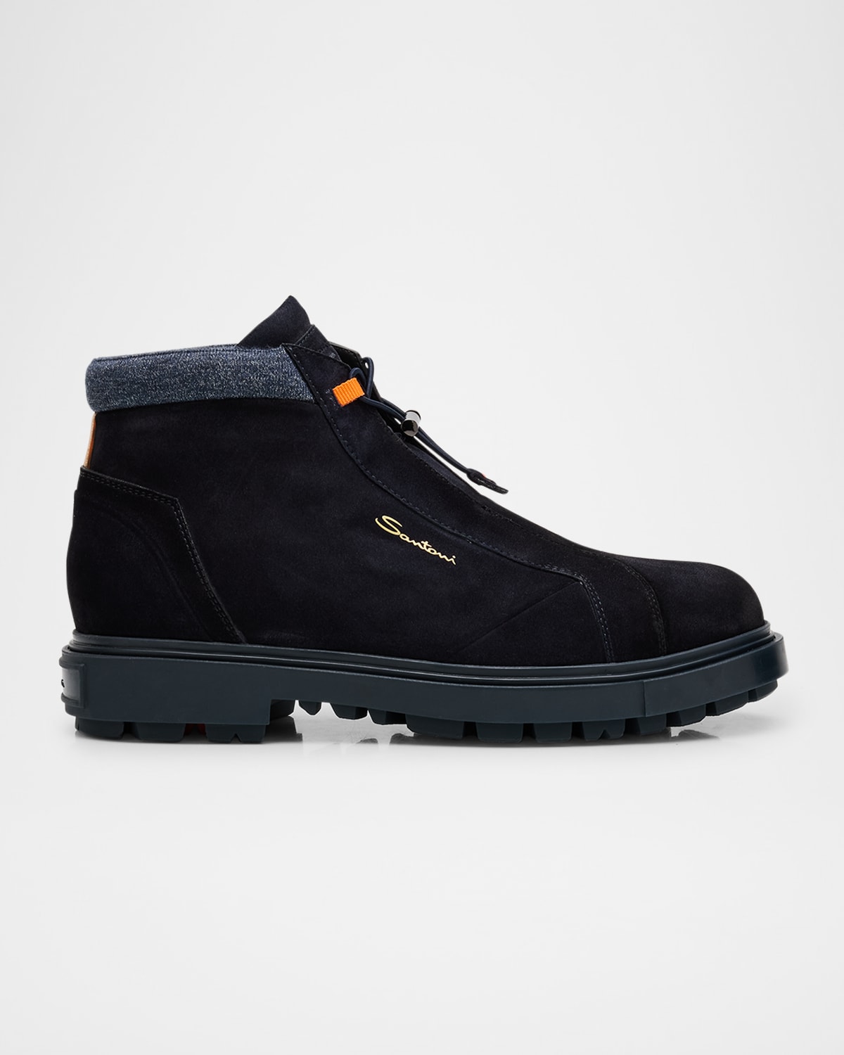Santoni Men's Corvat Shearling-Lined Ankle Boots | Neiman Marcus
