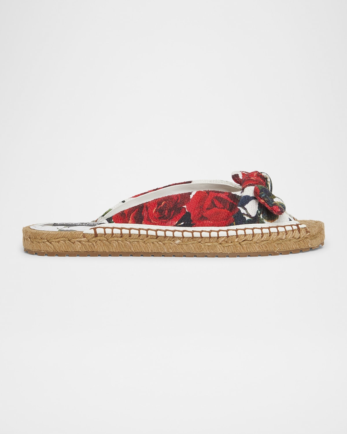 Dolce&Gabbana Floral Knot Flat Slide Espadrilles | Neiman Marcus
