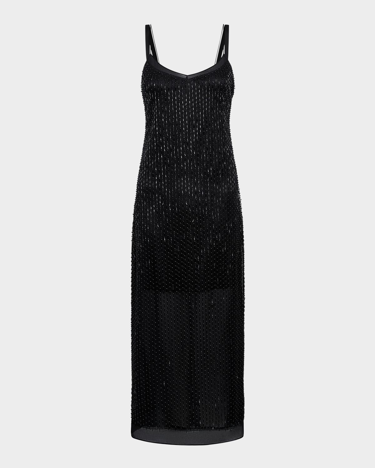 Vince Sleeveless Beaded Midi Slip Dress