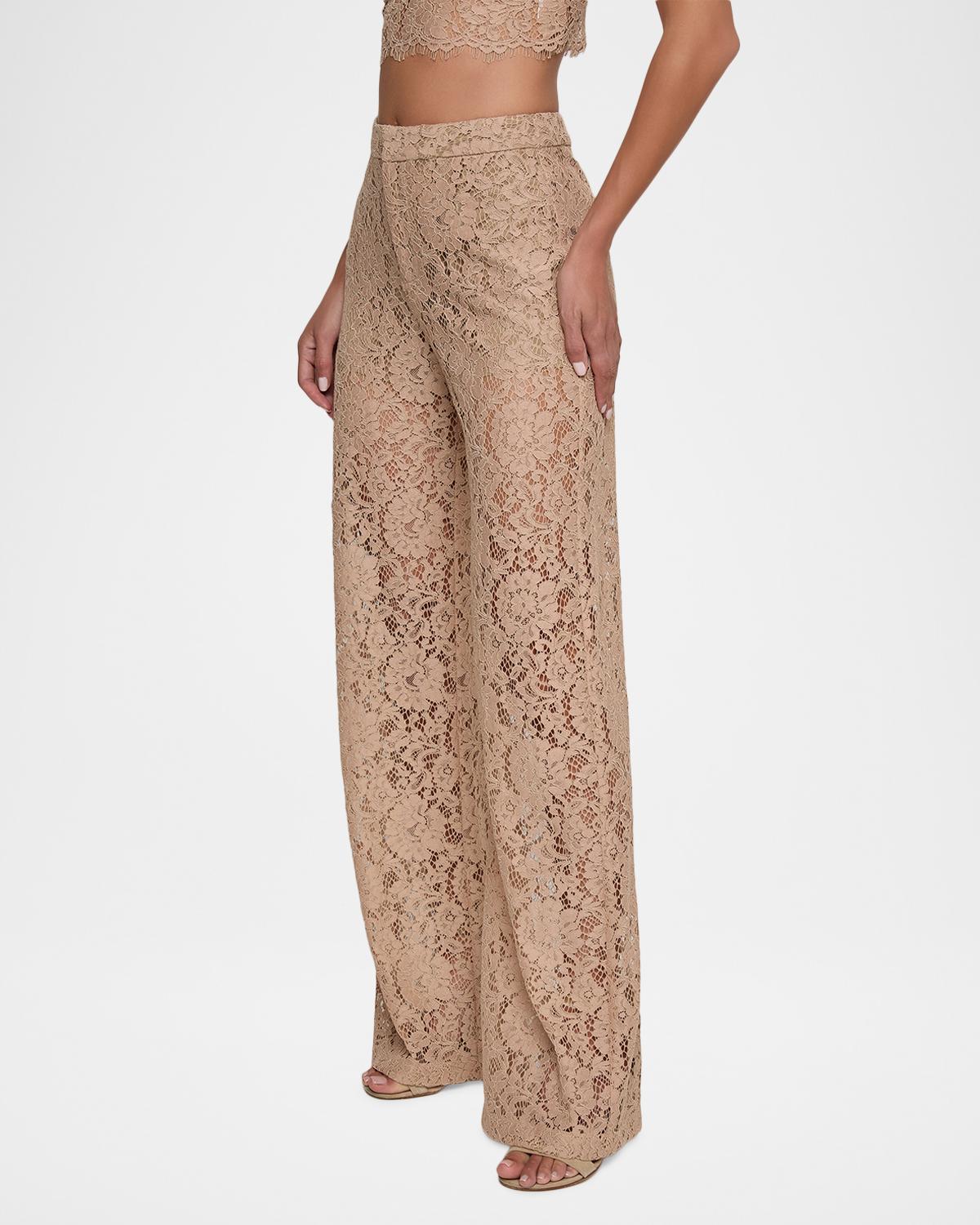 Livvy Floral Lace Straight-Leg Trousers - thumbnail 3