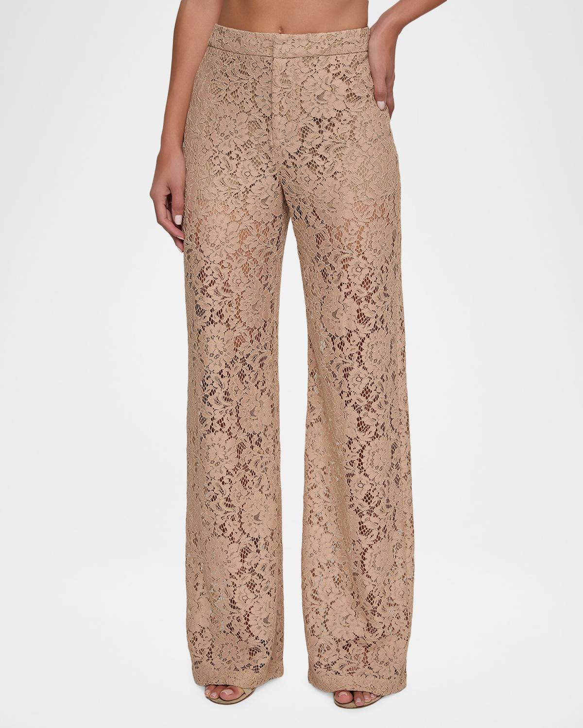 Livvy Floral Lace Straight-Leg Trousers - thumbnail 4