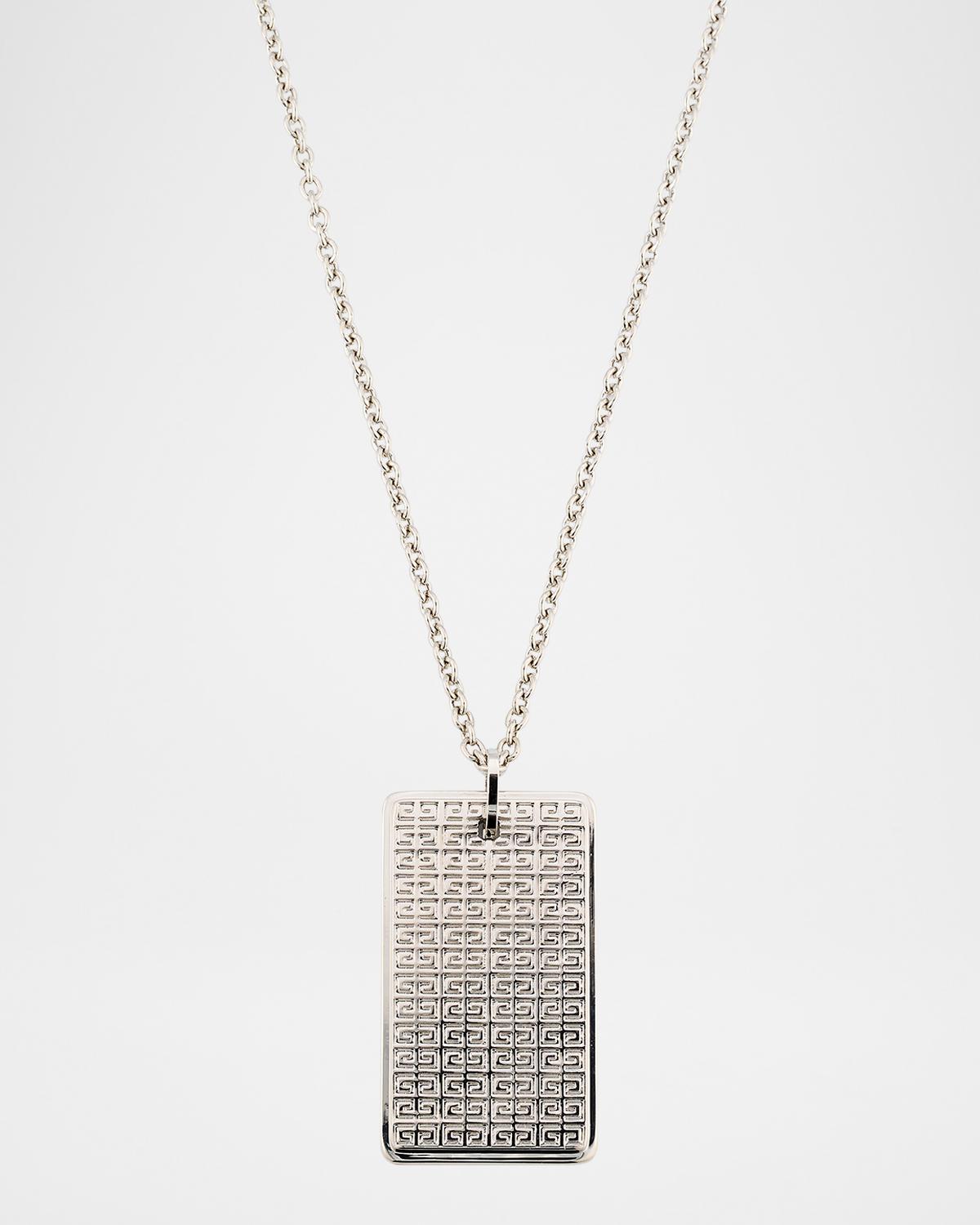 Givenchy Men's Silvery 4G Allover Tag Necklace | Neiman Marcus