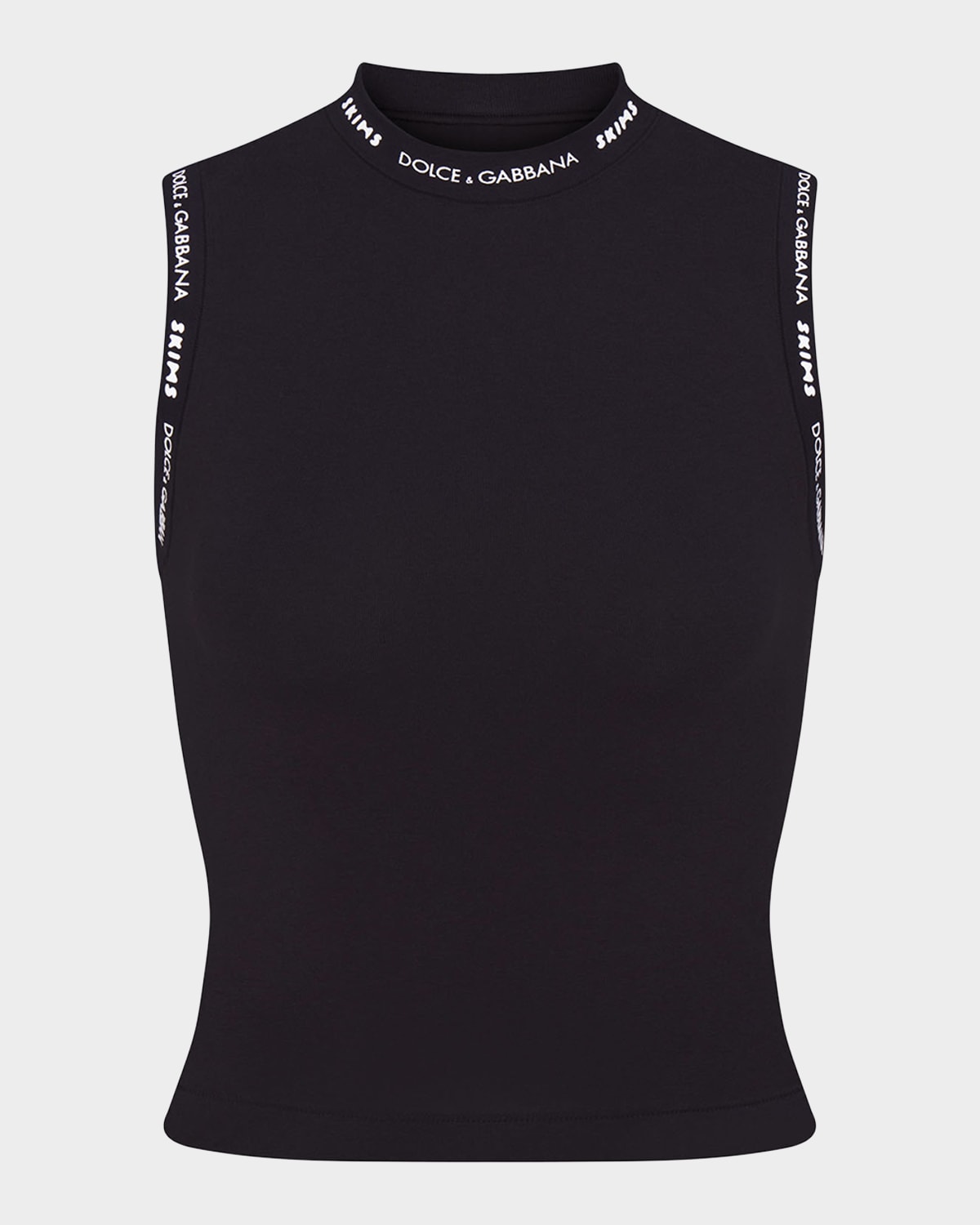 Dolce&Gabbana x SKIMS Cotton Jersey Mock-Neck Tank | Neiman Marcus
