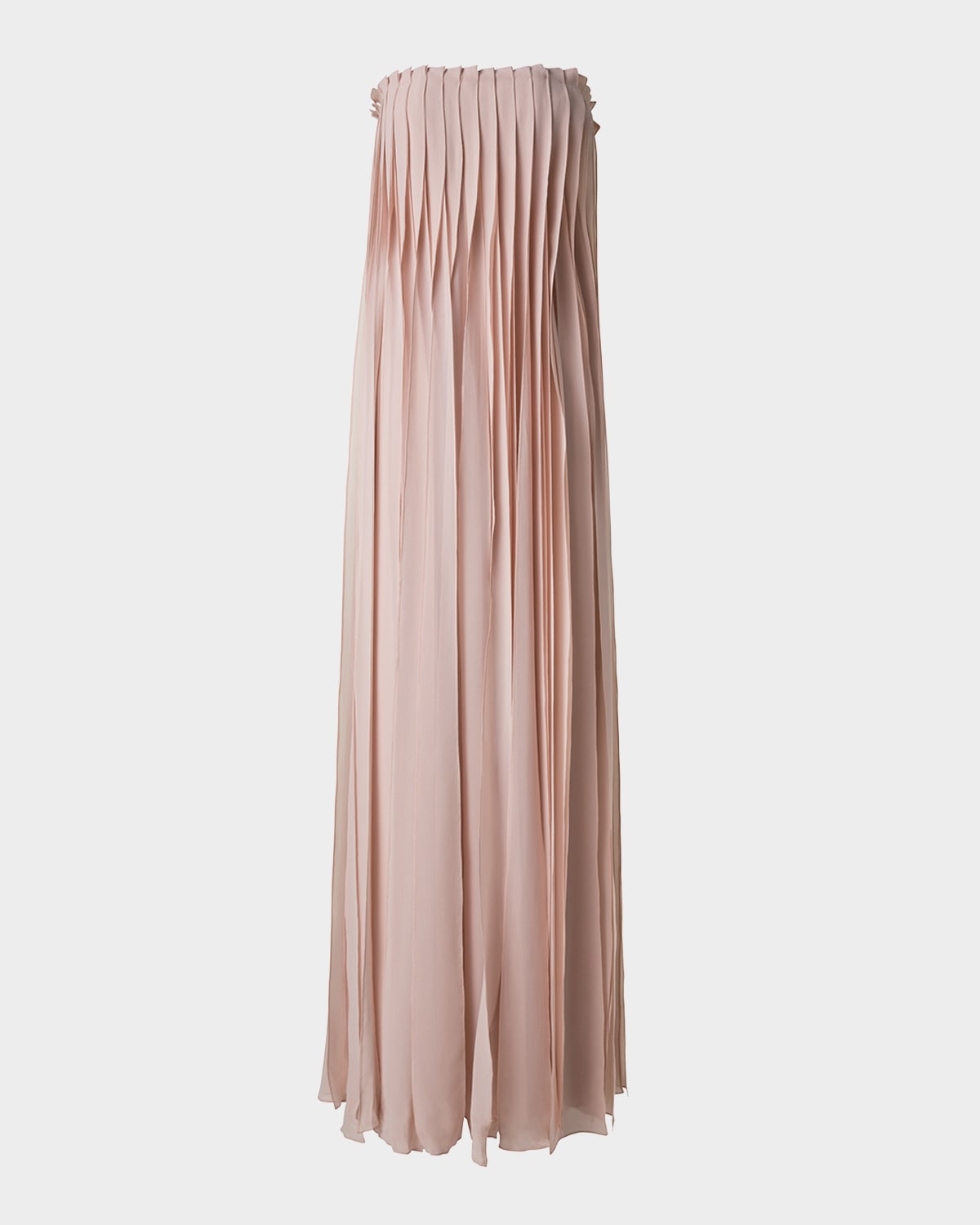 strapless silk georgette ribbon gown