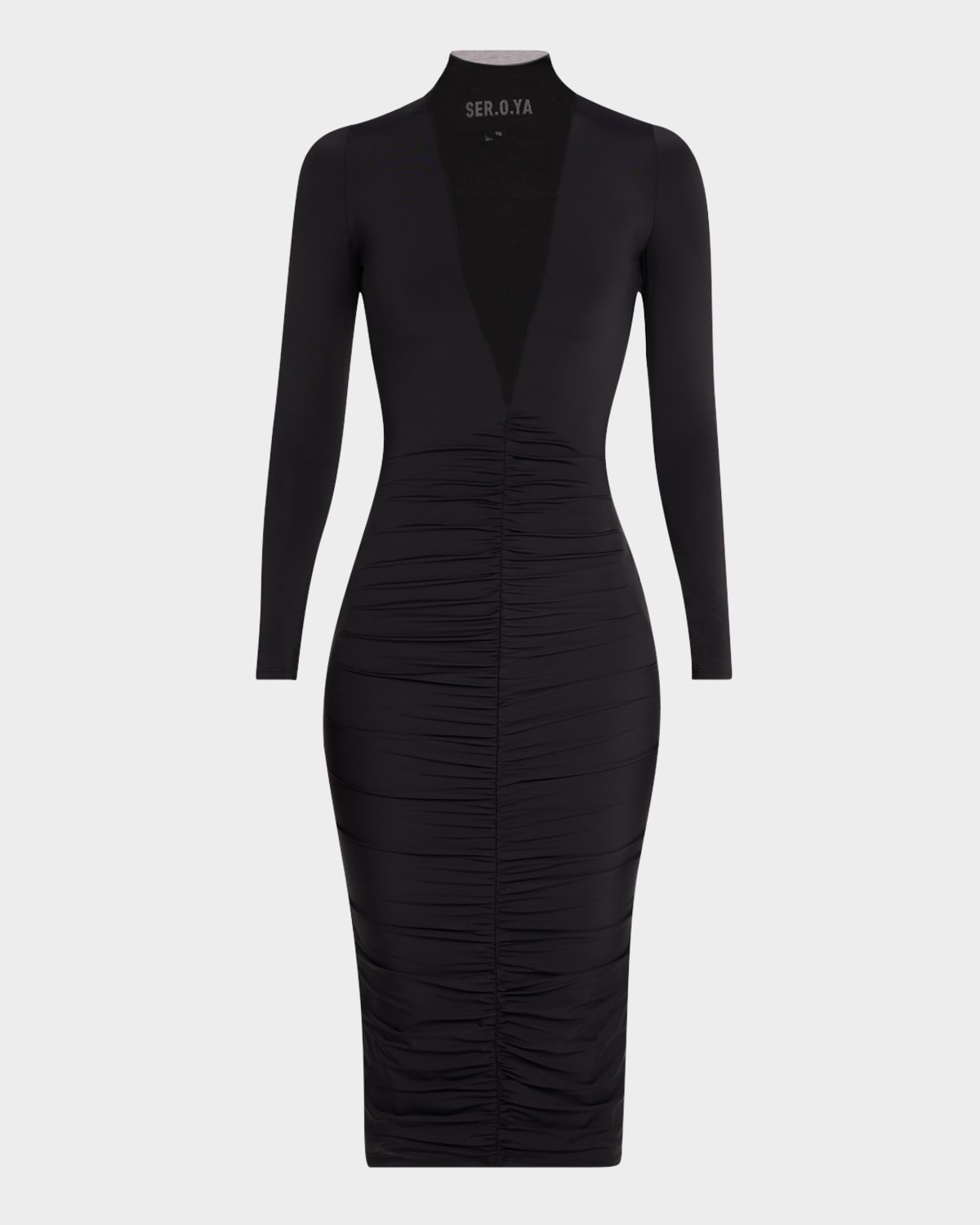 priyanka mesh v-cut midi dress