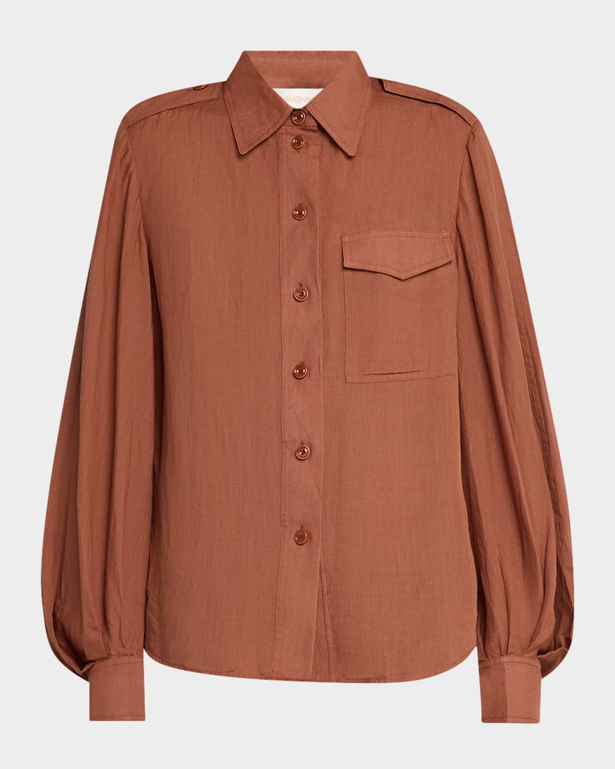 Tシャツ・カットソー ZIMMERMANN Cascadian Billow ramie shirt 7112TSS231_IVO-8_978a1195-dfd0