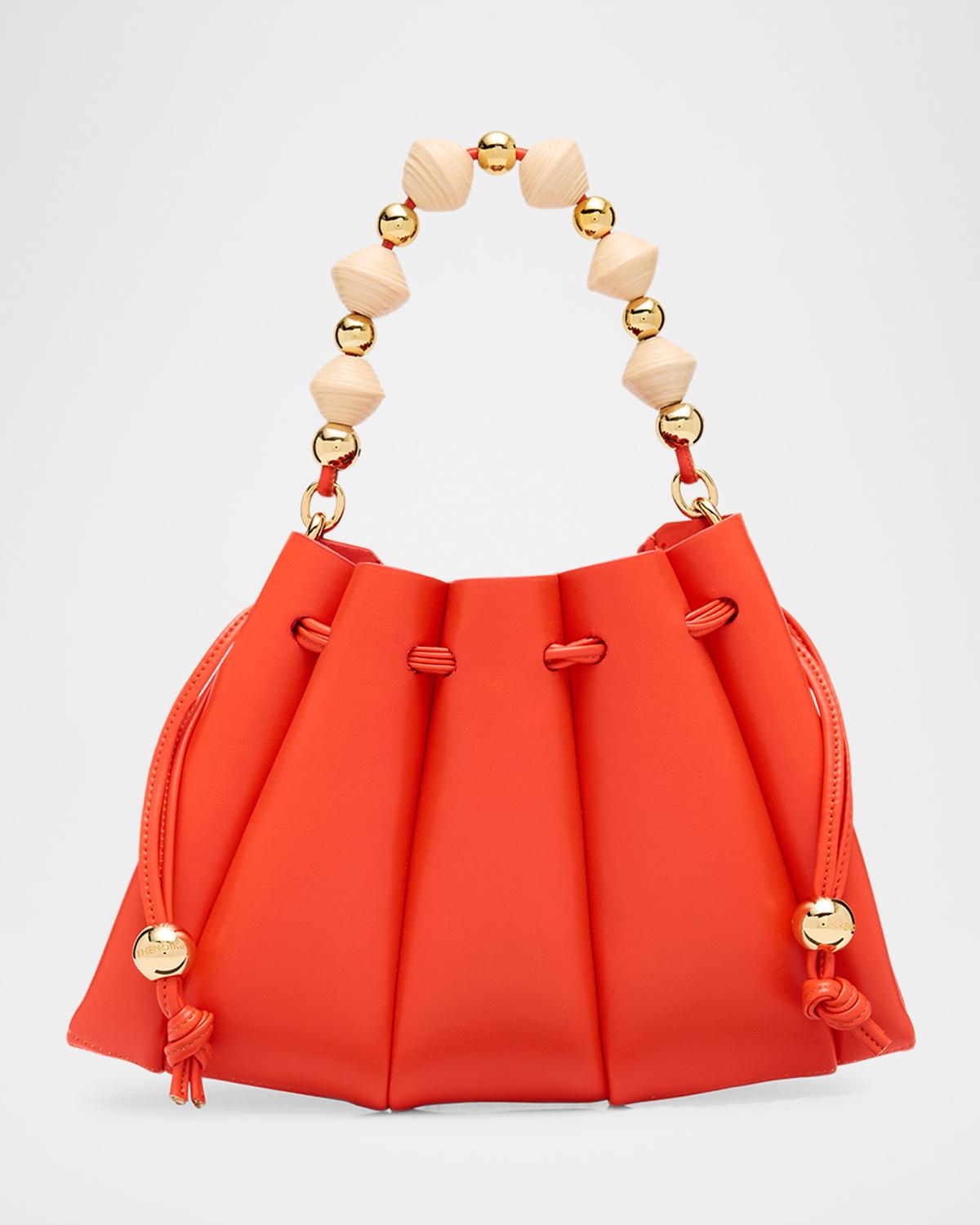 THEMOIRE Dafne Beaded Vegan Fabric Top-Handle Bag | Neiman Marcus
