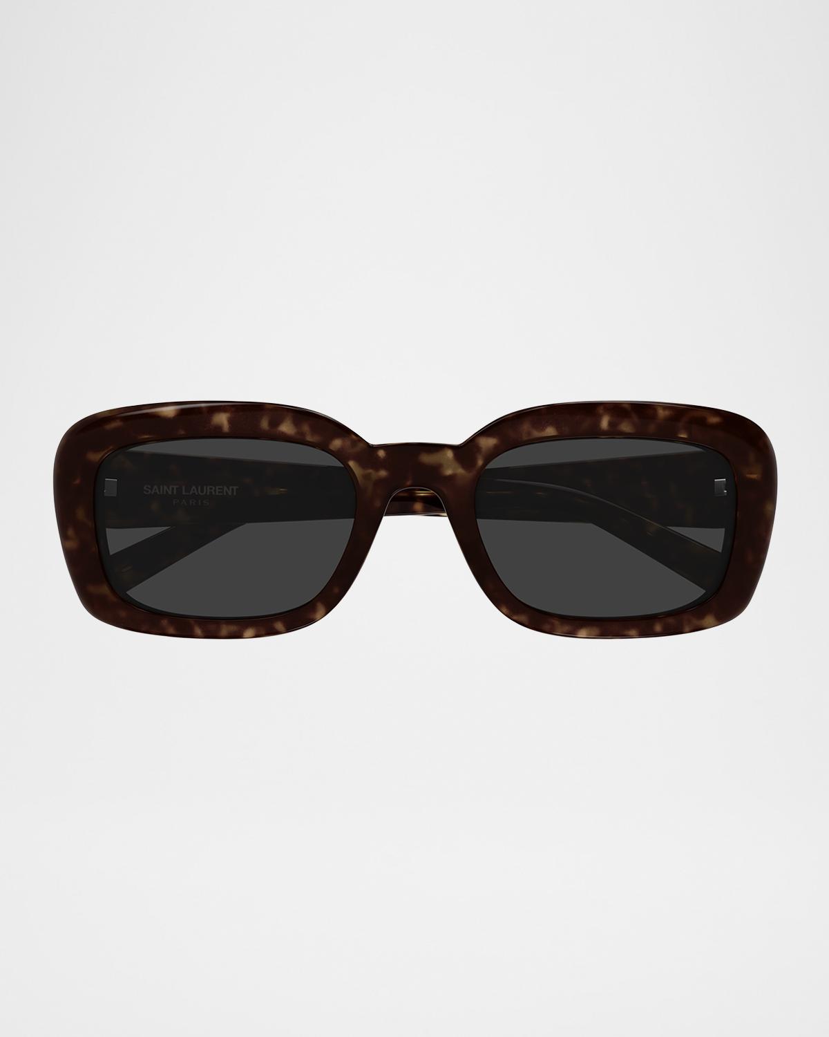 Saint Laurent Recycled Acetate Rectangular Sunglasses | Neiman Marcus