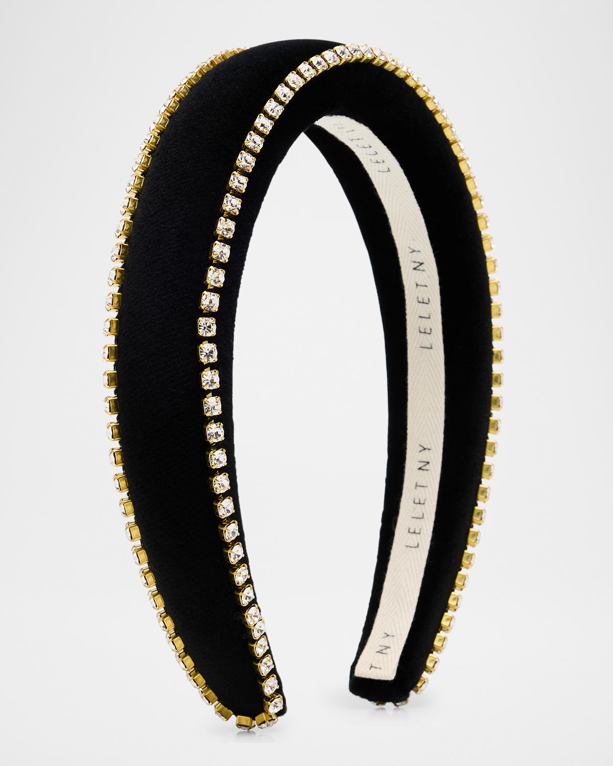 Lelet Ny Lily Crystal Velvet Padded Headband | Neiman Marcus