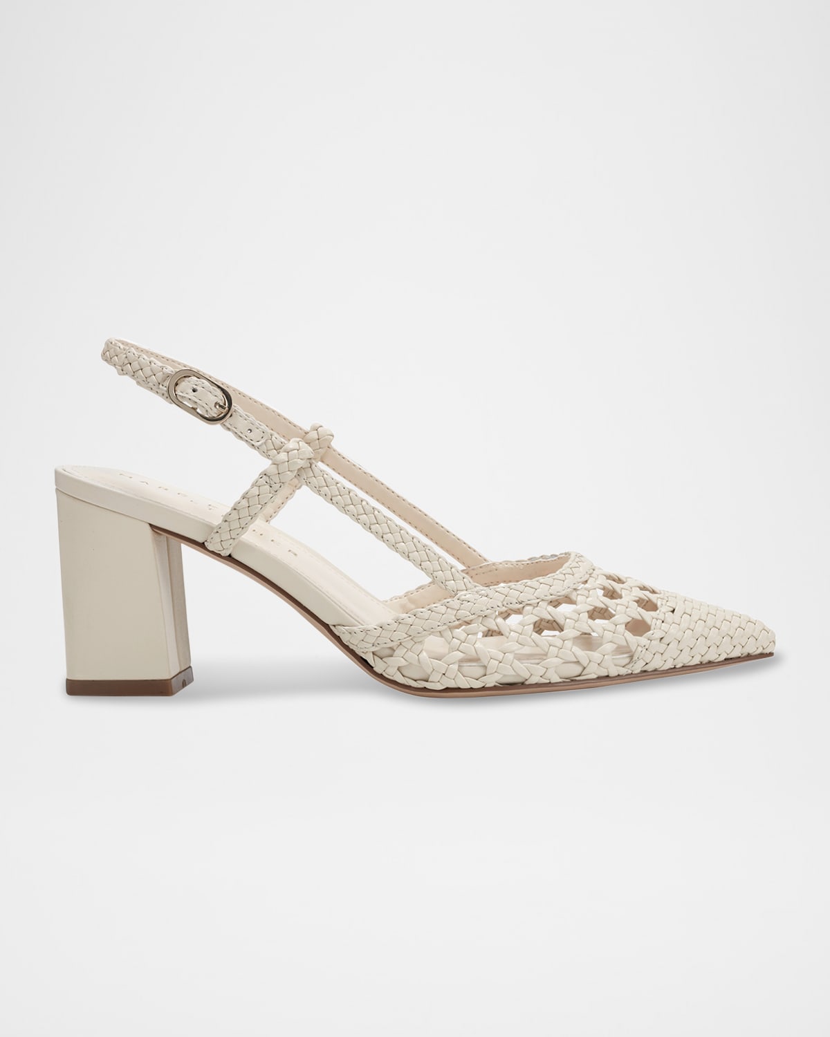 イマン ポワージュ サボンフック Marc Fisher LTD Zunnie Woven Leather Slingback Pumps | Neiman Marcus