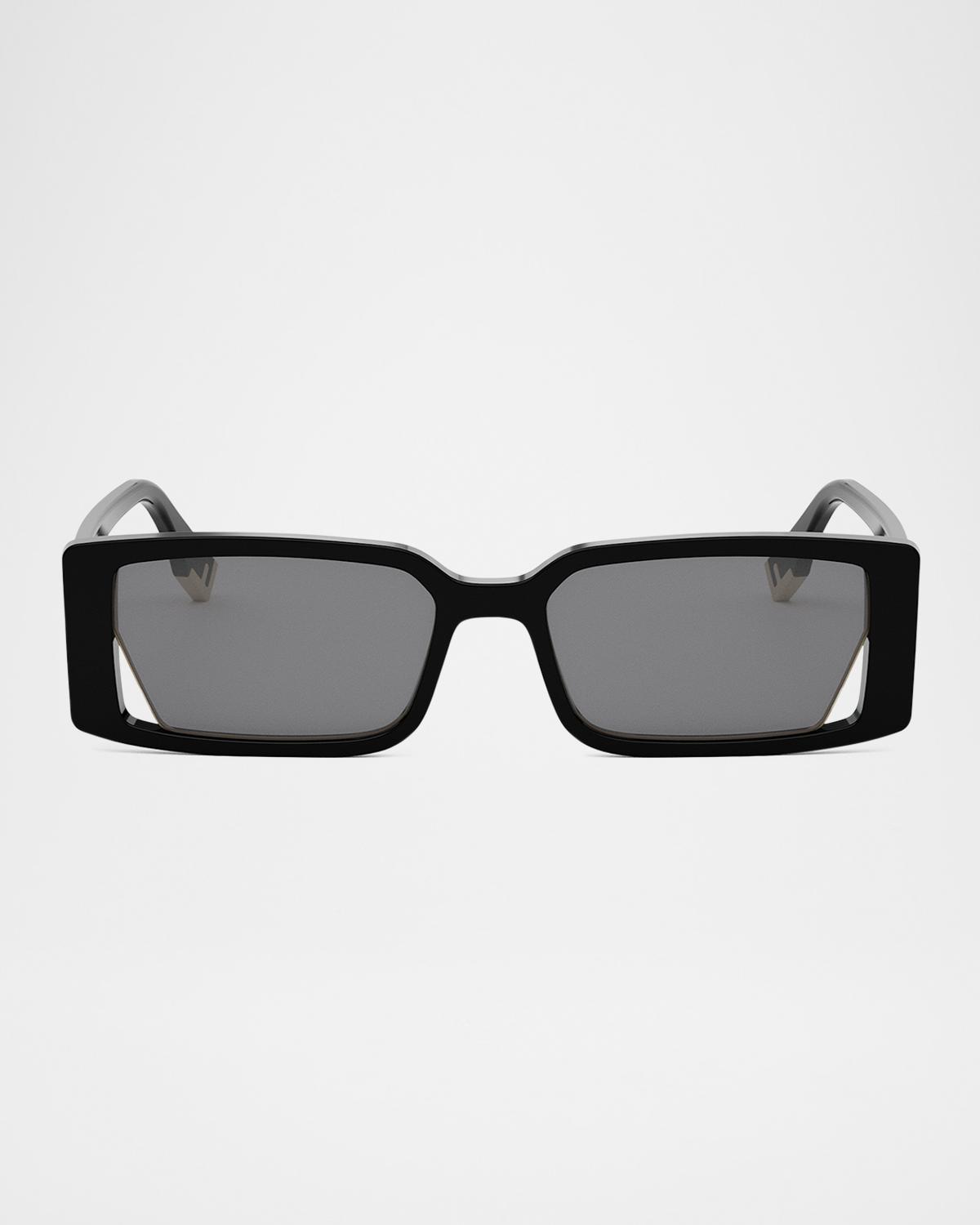 NEW Fendi FE40164I Way Brown Rectangular Slim Sunglasses Fendi Way Rectangle Sunglasses | Neiman Marcus main image 2