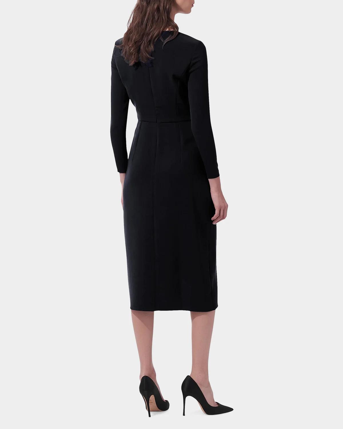 Draped Long-Sleeve Midi Dress - thumbnail 3