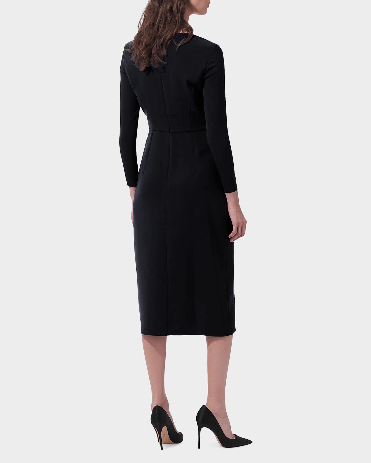 Draped Long-Sleeve Midi Dress - thumbnail 7