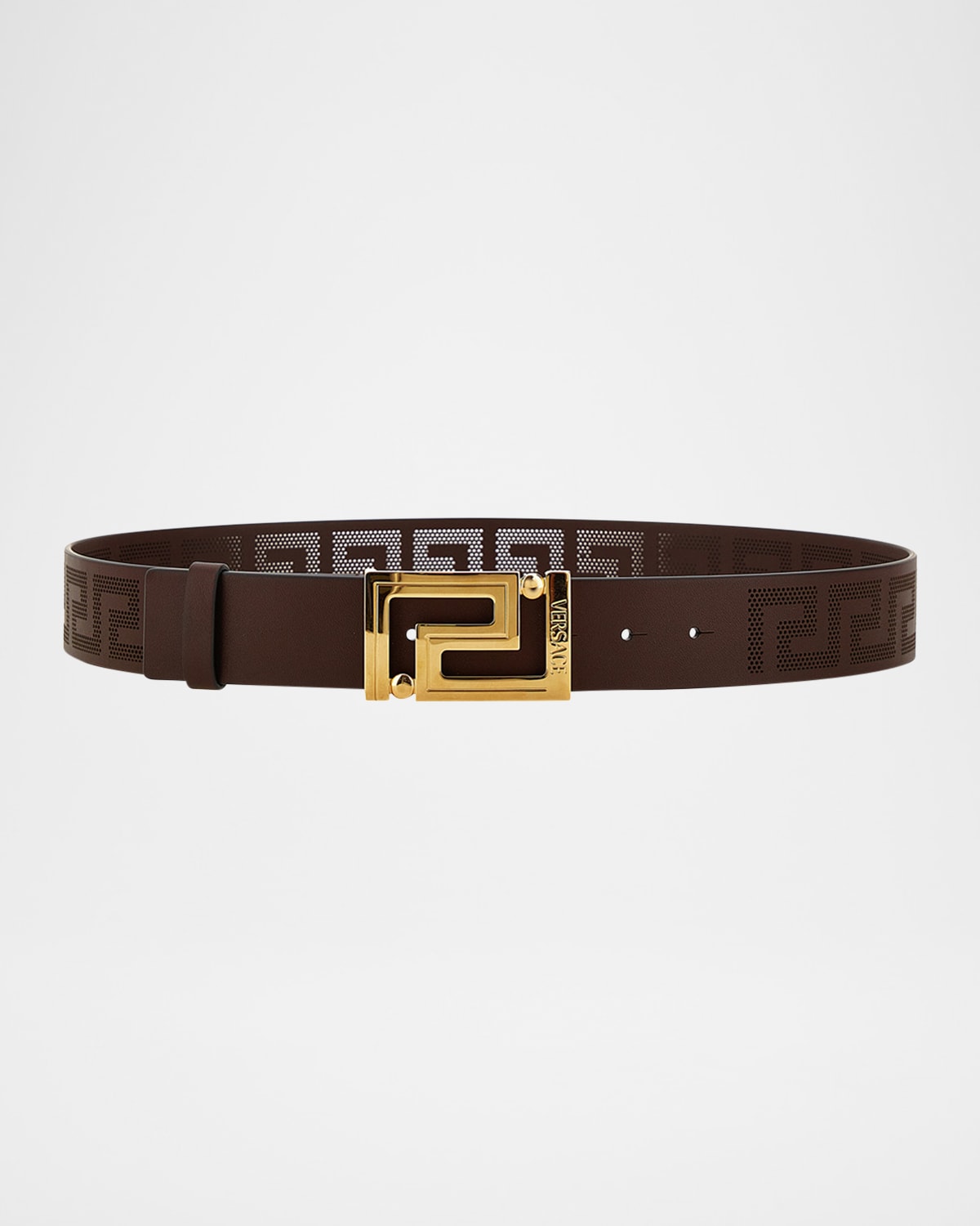 Men's Greek Key Leather Belt