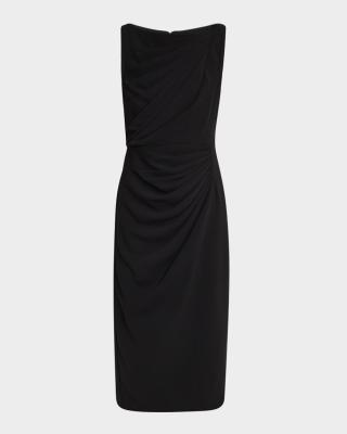 badgley mischka black dress Badgley Mischka Seductive Drape Cocktail Dress in Black