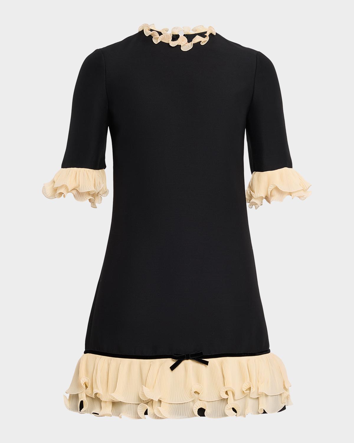 valentino casual dresses Crepe Couture Short Dress Woman Black 38 Haute couture Size:11-12 Years (160cm) feature_Pleated Junior's Black Dresses: Find Viscose/spandex lining