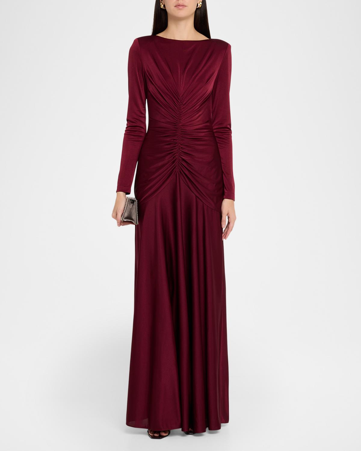 Thea Ruched Glossy Jersey Gown - thumbnail 2