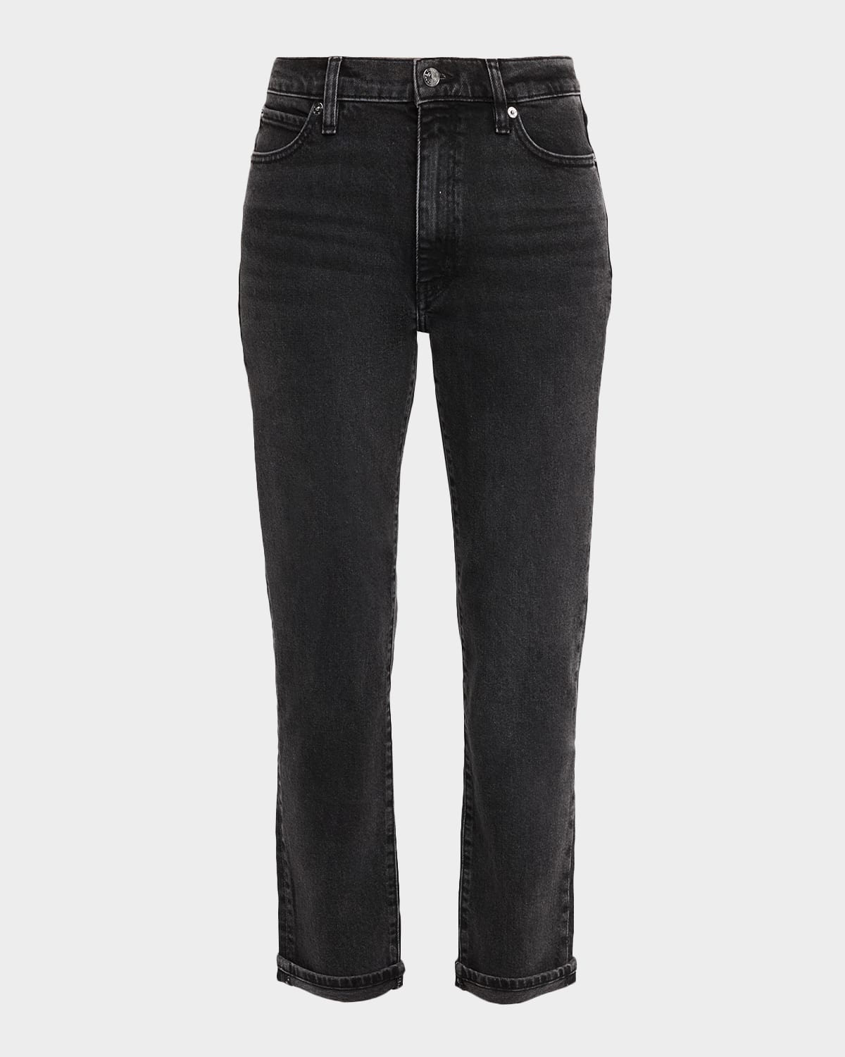 ボトムスその他 Frame The Borrowed jeans in black FRAME The Borrowed Straight-Leg Jeans | Neiman Marcus