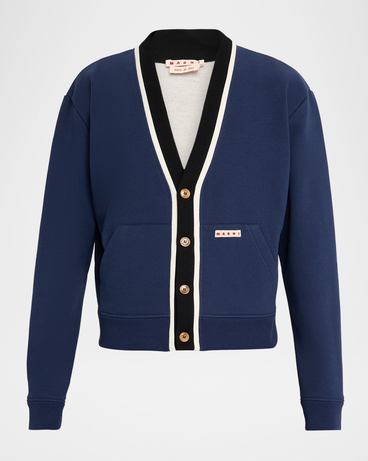 Marni Men's Stripe-Trim Cardigan | Neiman Marcus
