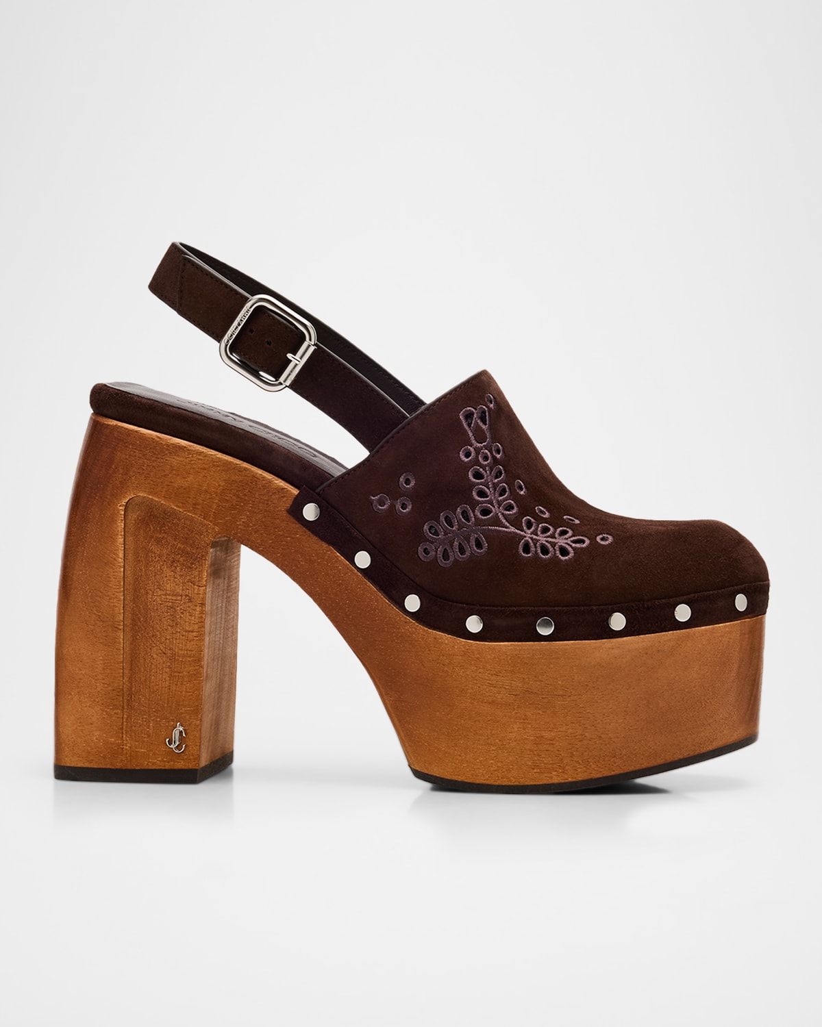 パンプス JIMMY CHOO ALIDA PUMP CLOGS Jimmy Choo Alida Embroidered Suede Platform Clogs | Neiman