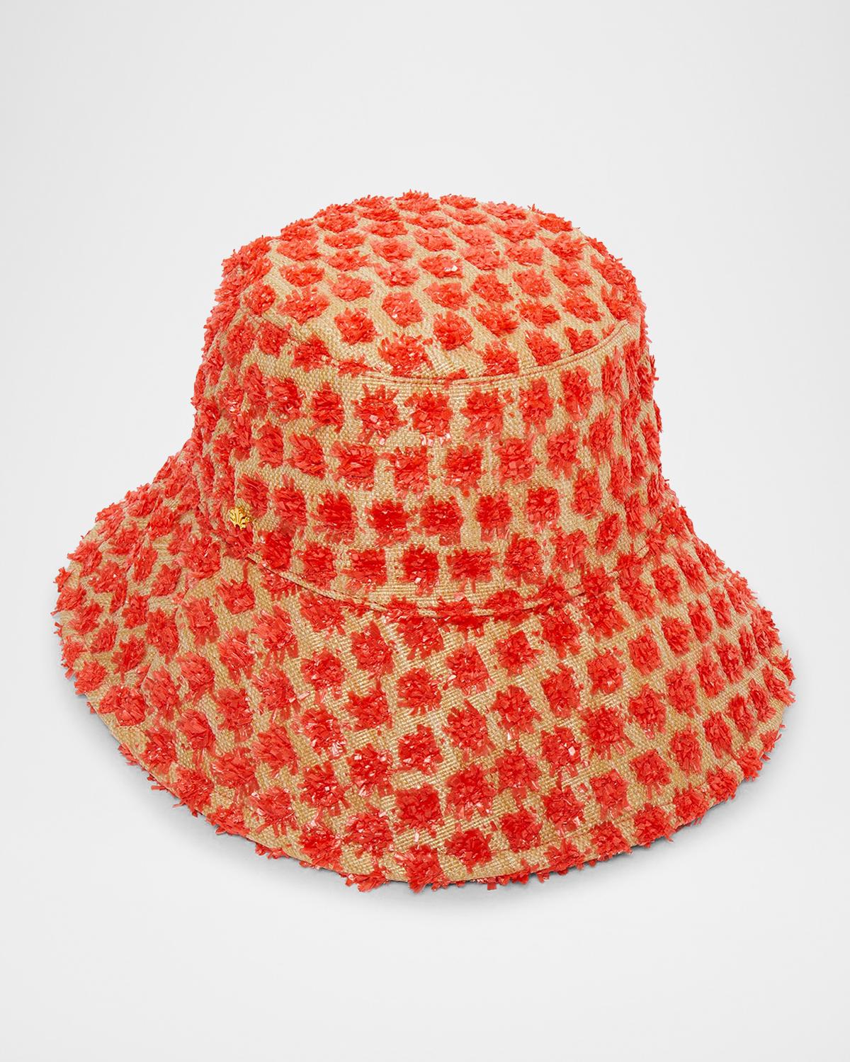 Lele Sadoughi Dotted Raffia Long-Brim Bucket Hat Lele Sadoughi Women main image 3