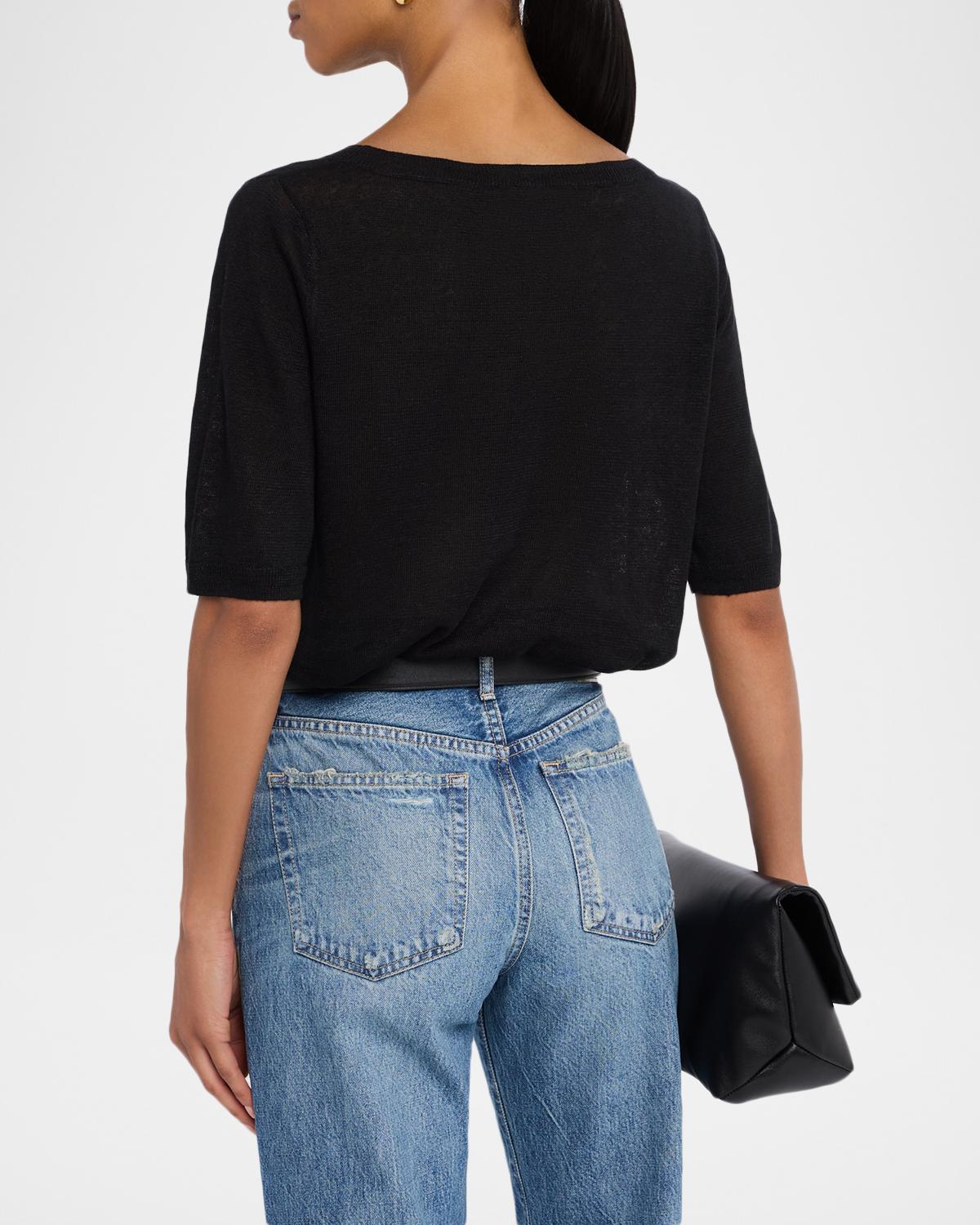 Linen Boatneck Top - thumbnail 3