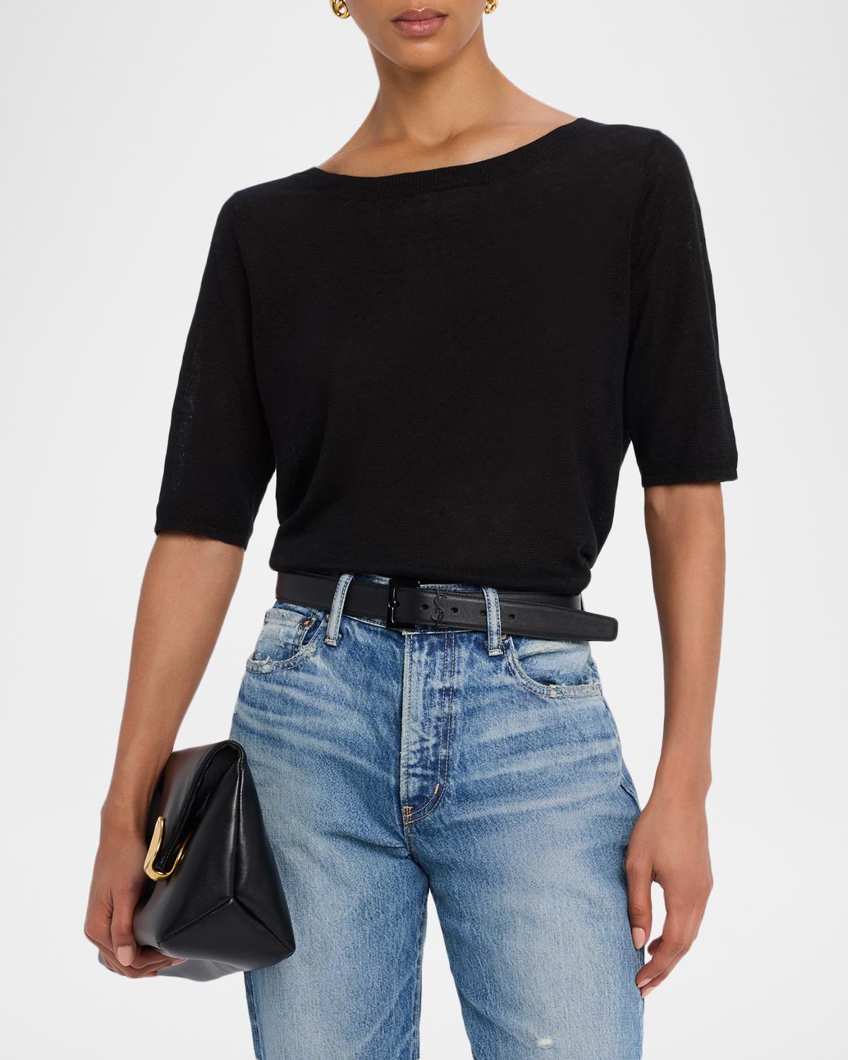 Linen Boatneck Top - thumbnail 4