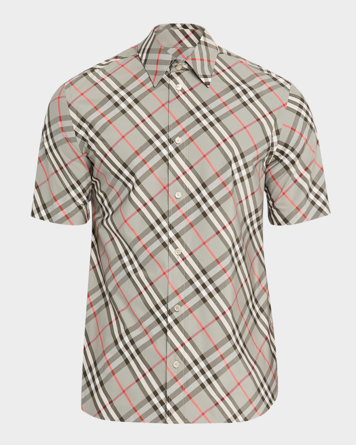 Burberry Men's Poplin Check Short-Sleeve Shirt | Neiman Marcus